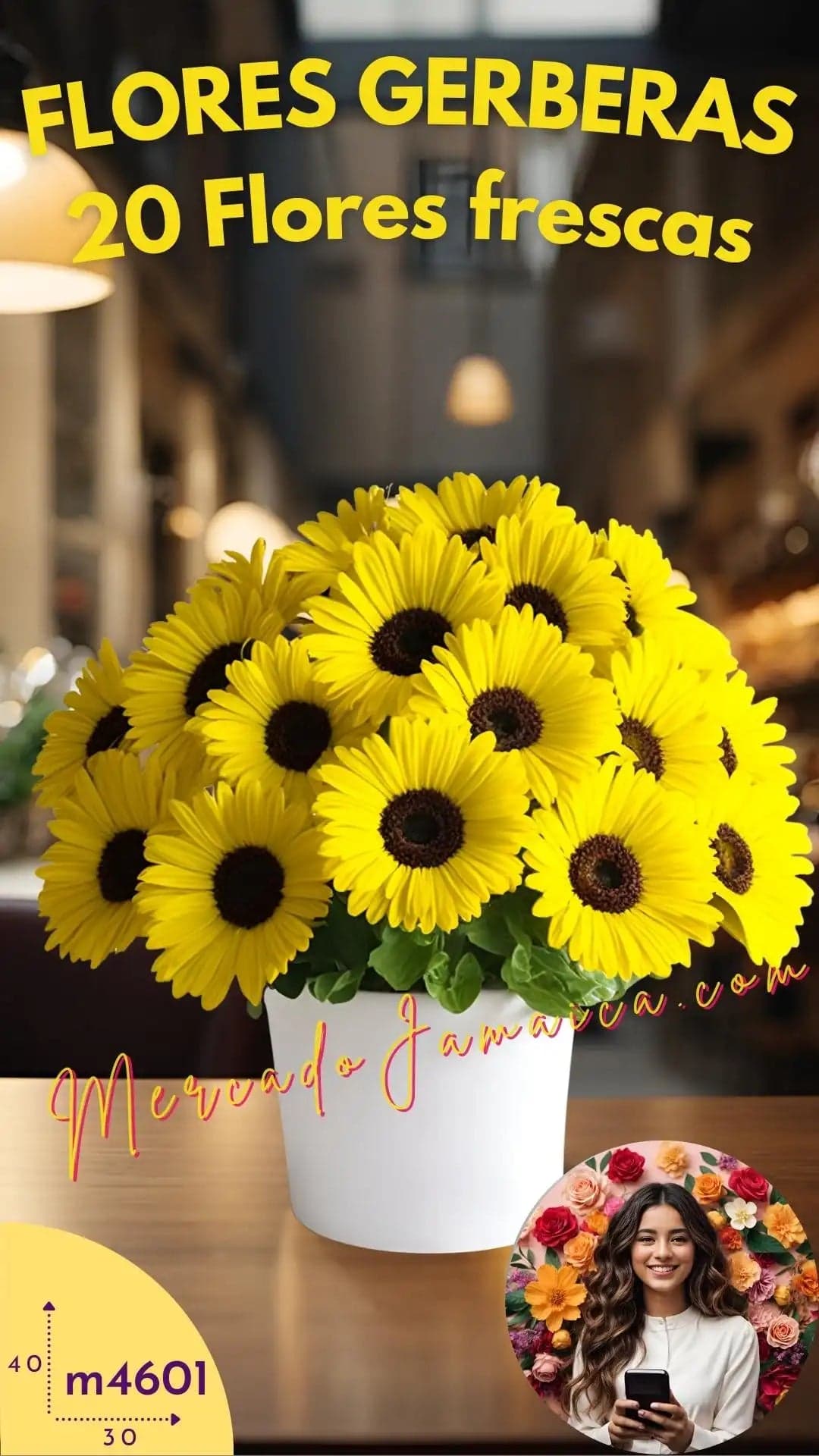 20 Gerberas Amarillas en Cerámica · CDMX