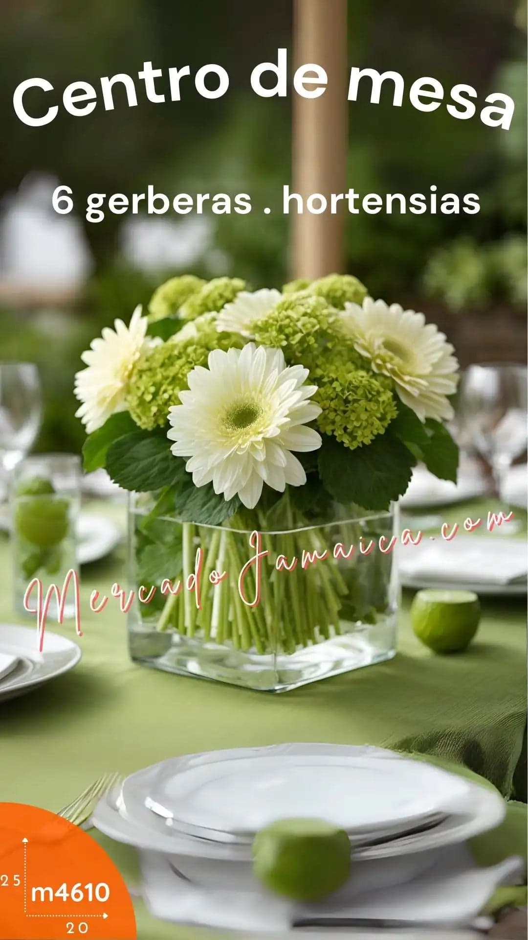 Centro de Mesa 10 Gerberas Blancas CDMX a Domicilio