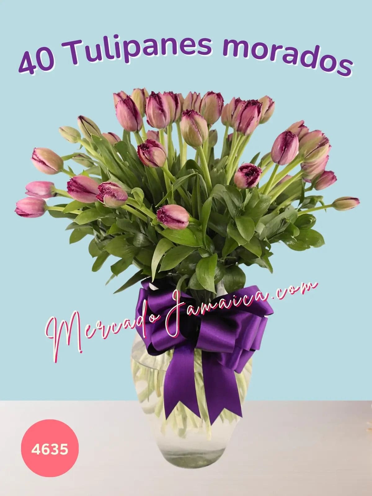 40 Tulipanes Morados Gran Suspiro a Domicilio CDMX