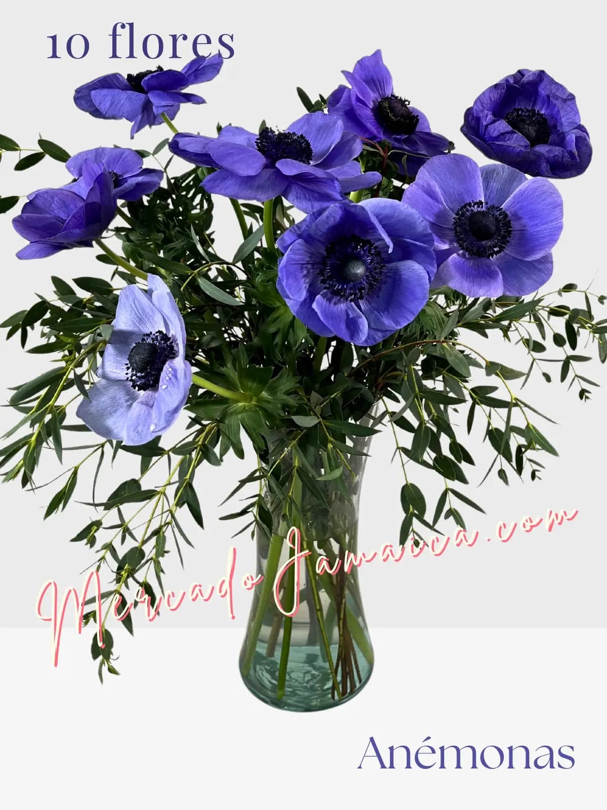Arreglo Anémonas Azules en Florero | CDMX