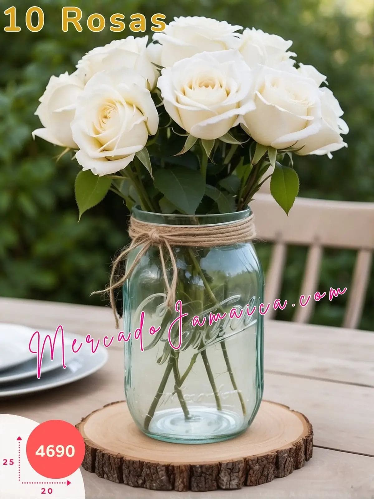 Elegancia Clásica: Centro de Mesa de Rosas Blancas México