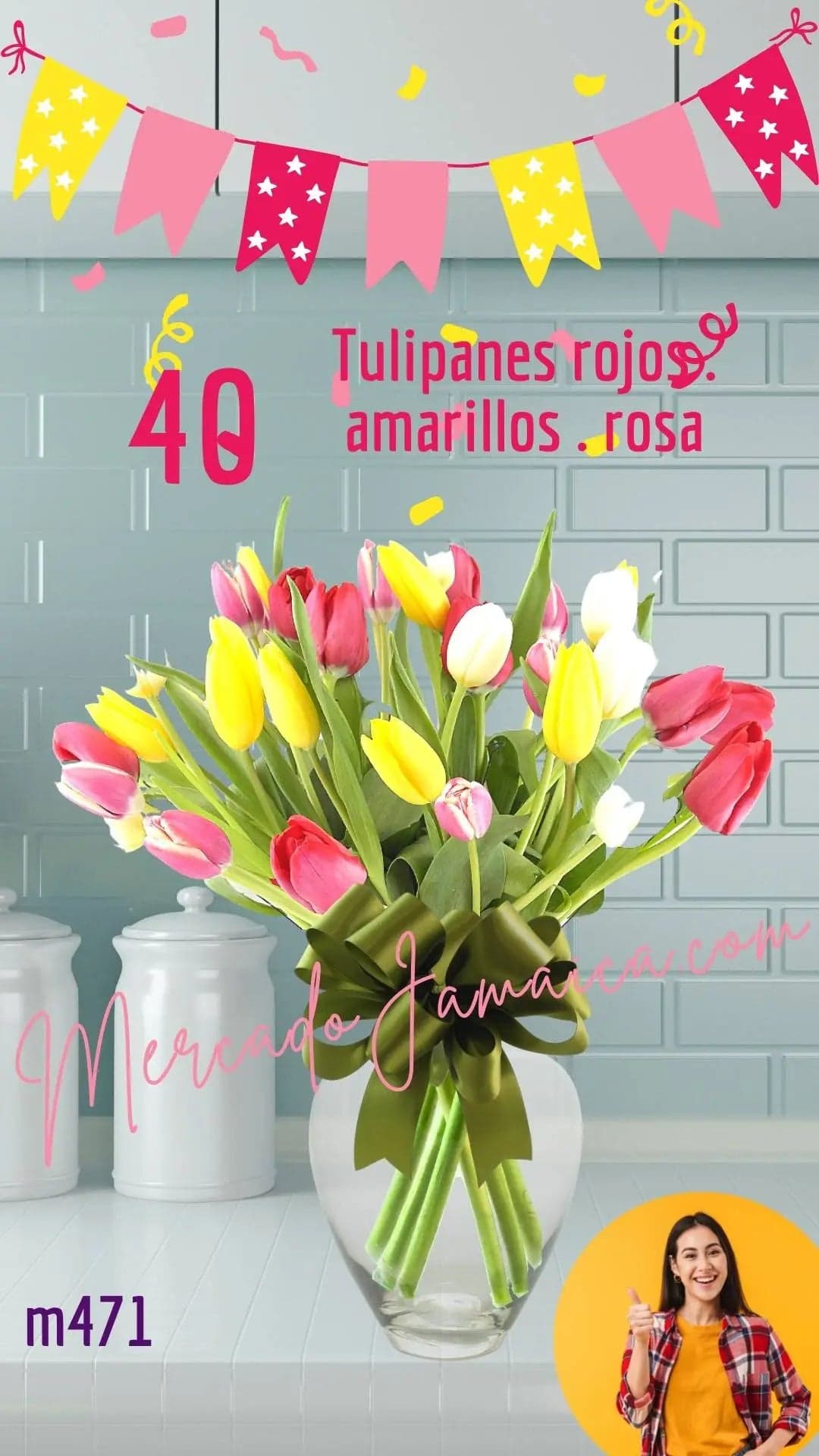 40 Tulipanes Four Seasons en Jarrón · CDMX