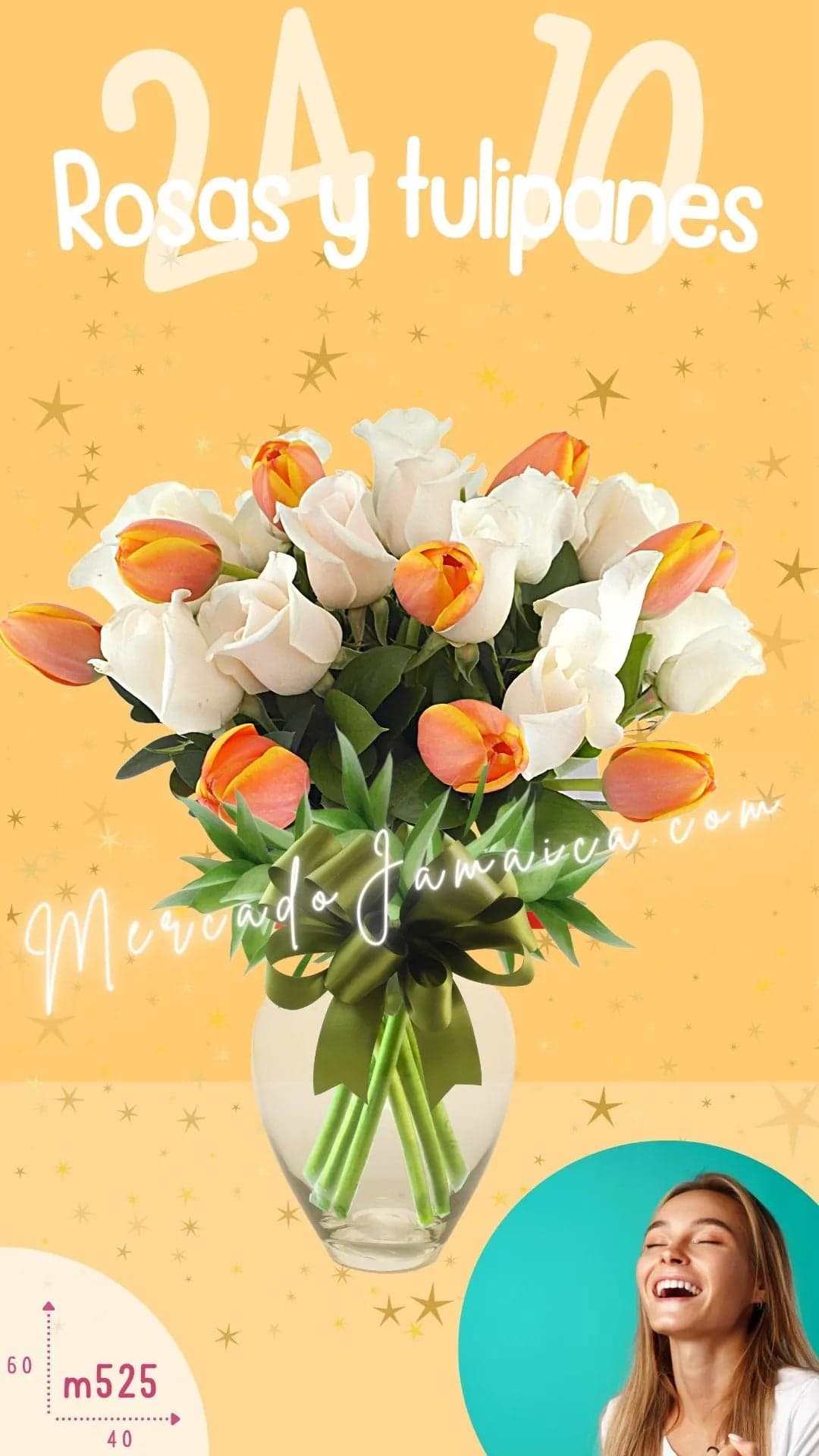 10 Tulipanes Kung Fu y 24 Rosas Blancas CDMX