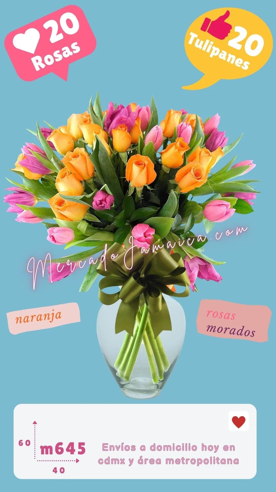 Bouquet Angelus: Tulipanes Morados y Rosas Naranja CDMX