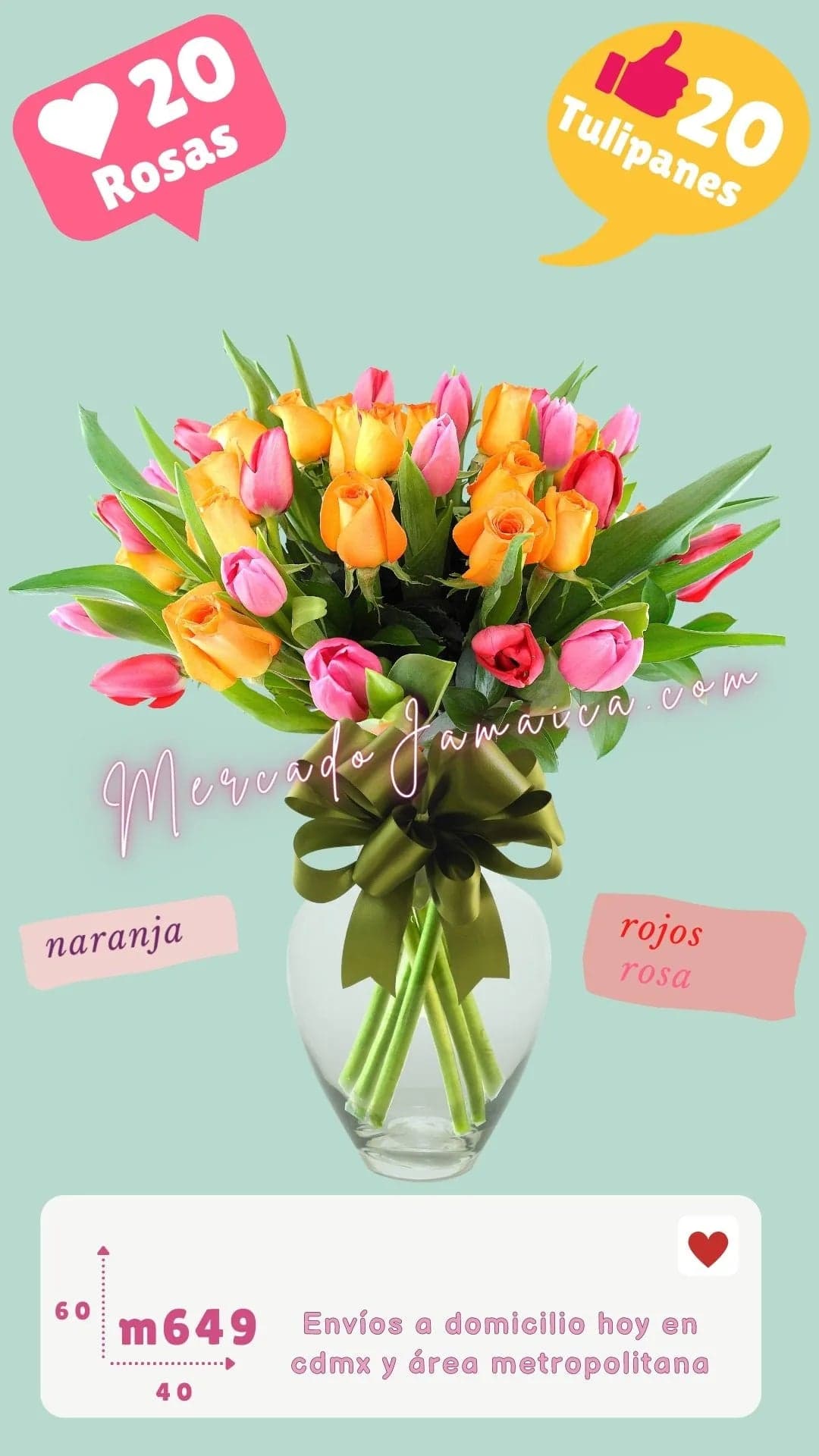 Rosas y Tulipanes Esencia Amor – Entrega CDMX