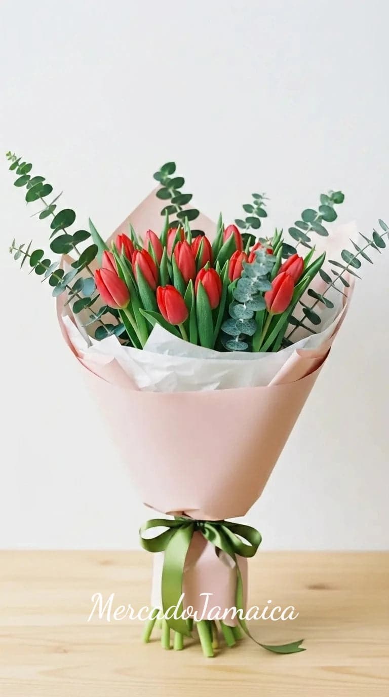 20 Tulipanes Rojos a Domicilio CDMX · San Valentín