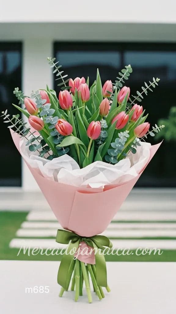 20 Tulipanes Rosa Barcelona a Domicilio CDMX