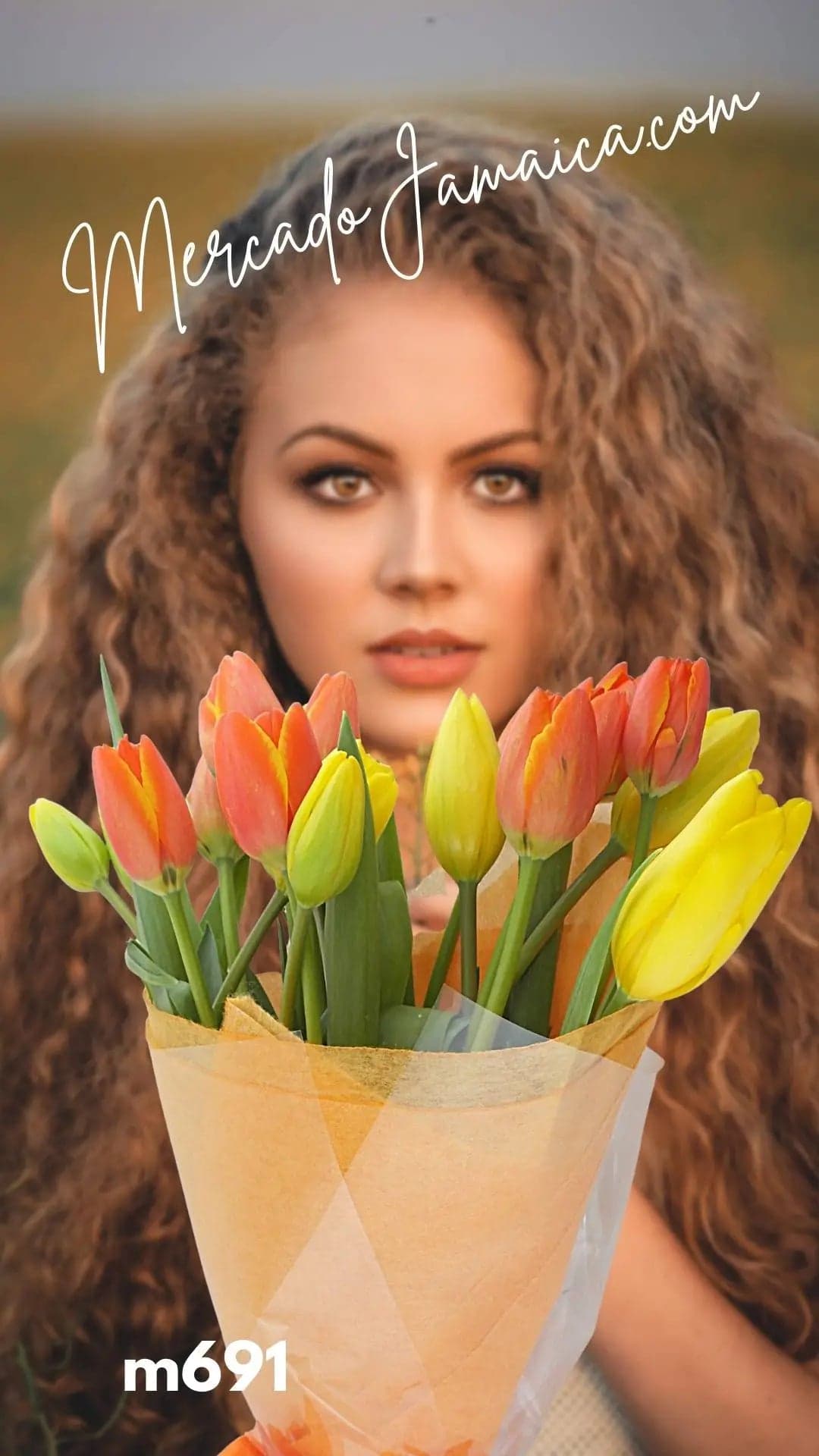 Bouquet 20 Tulipanes Naranja y Amarillo CDMX