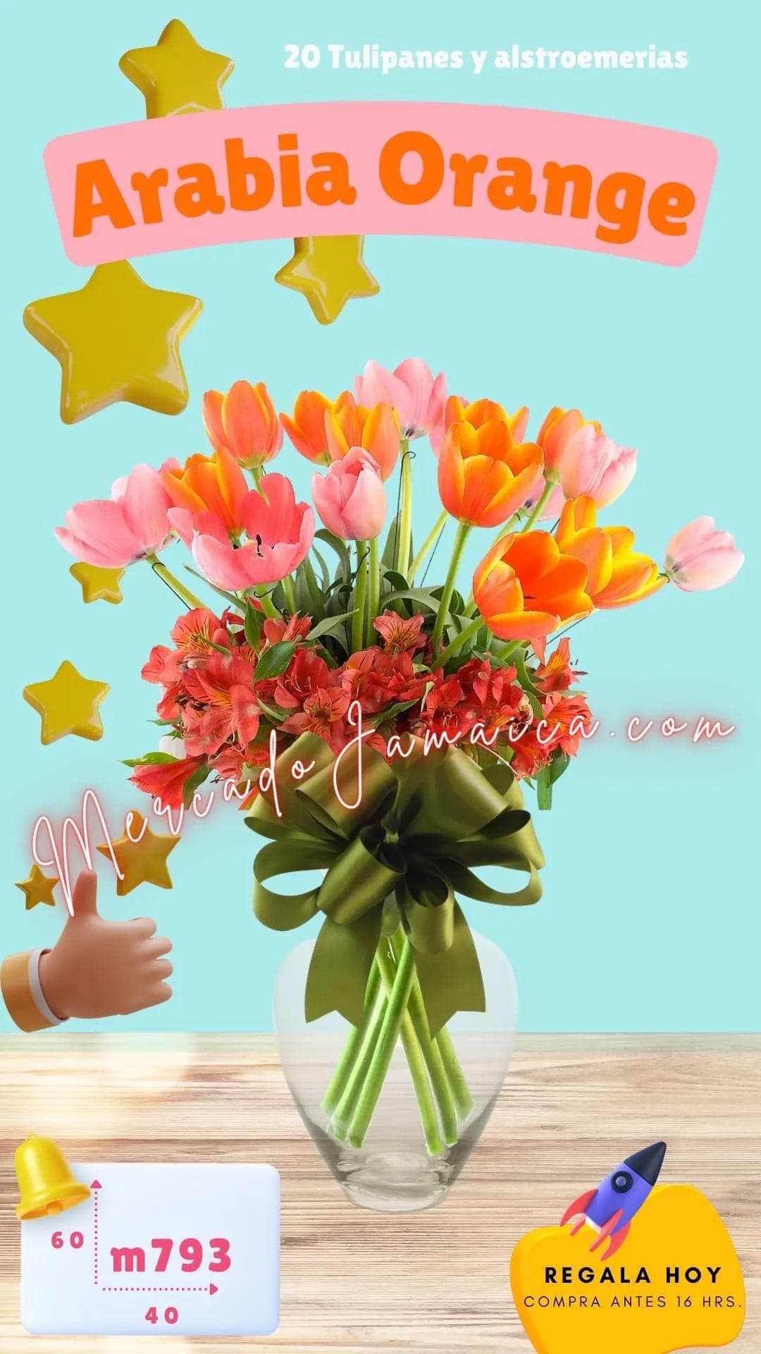 Arreglo 30 Flores: Tulipanes y Alstroemerias CDMX
