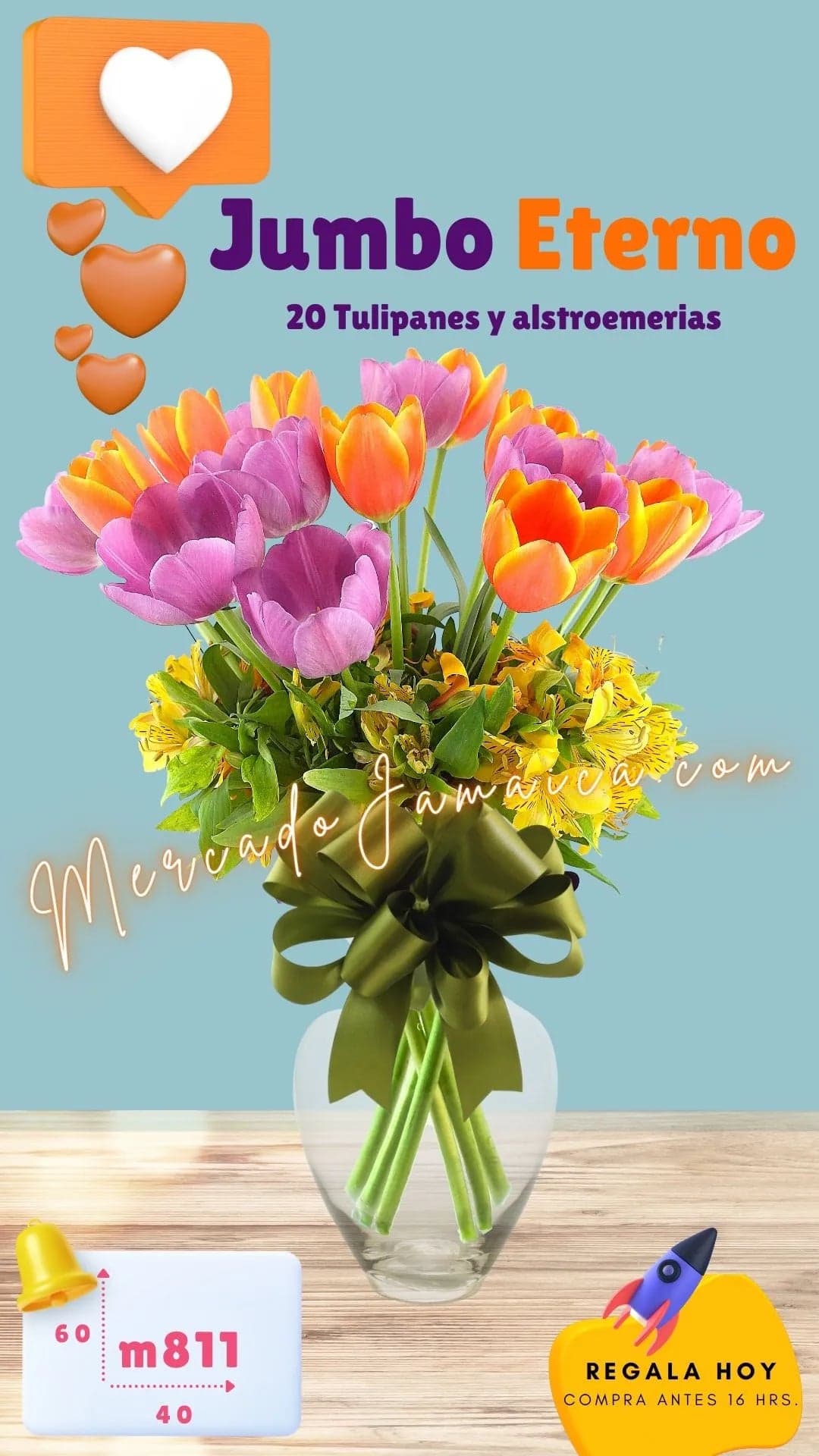 Arreglo 30 Tulipanes y Alstroemerias CDMX