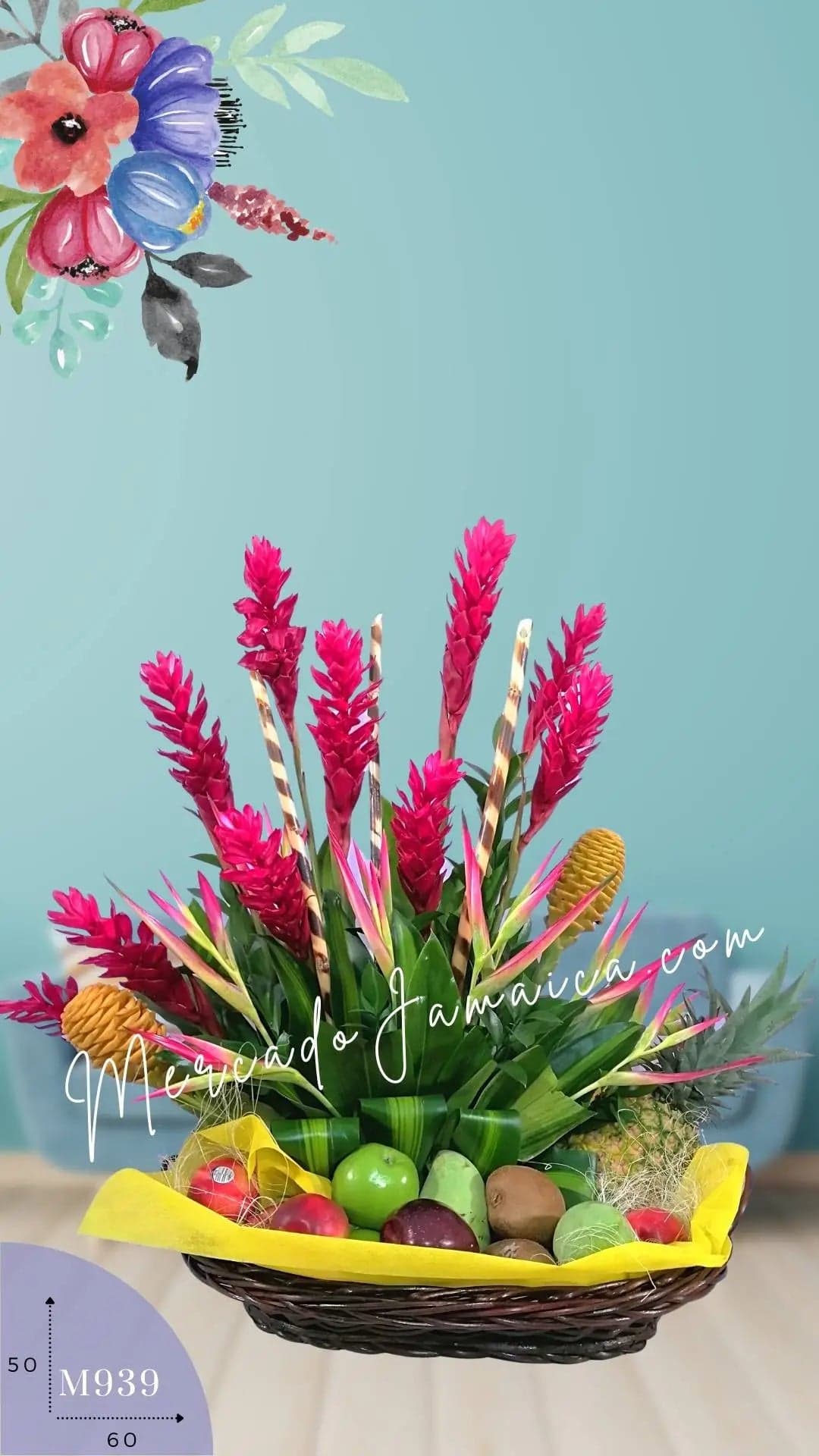 Arreglo Tropical de Frutas y Flores a Domicilio CDMX