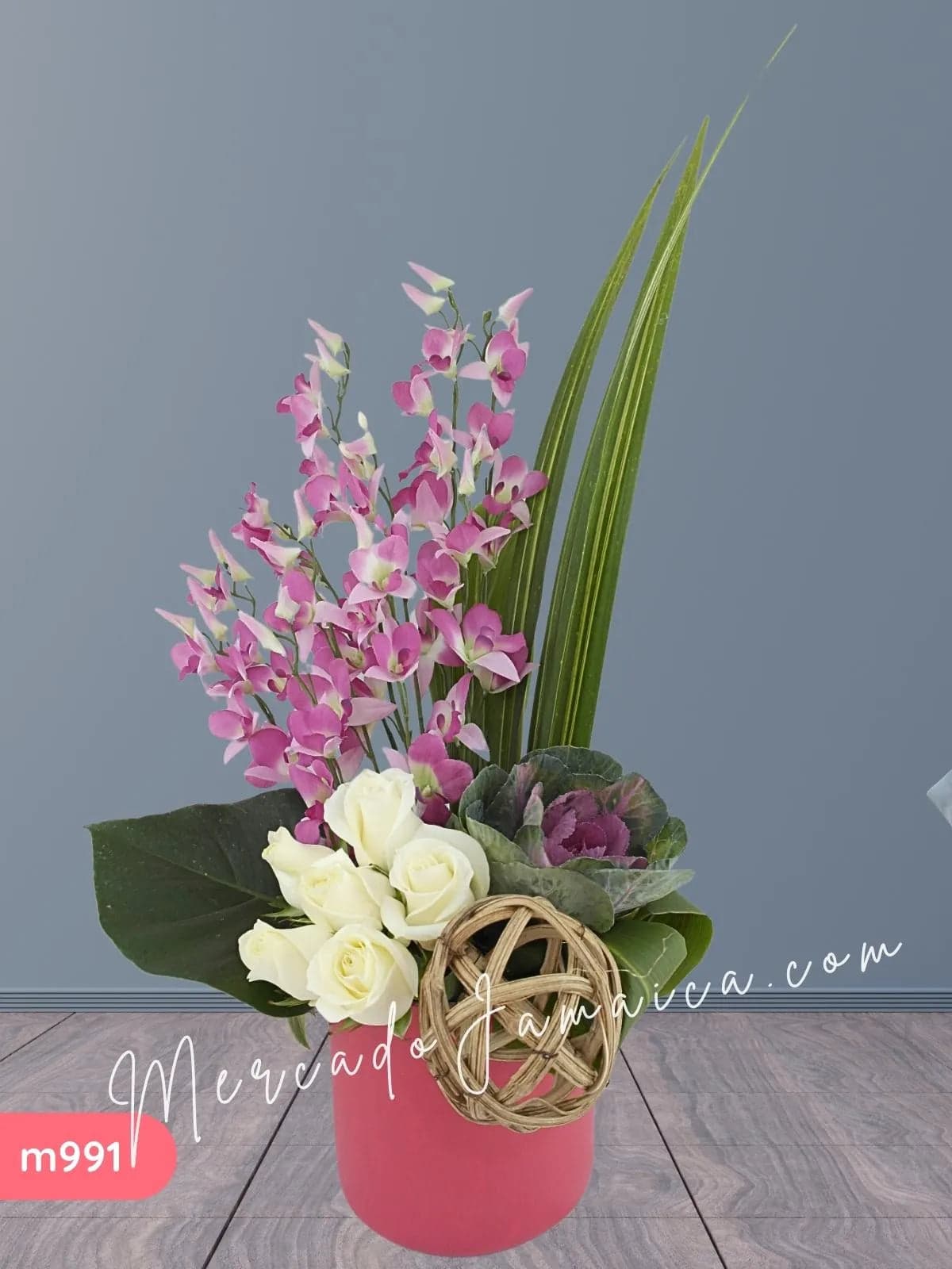 Arreglo 10 Orquídeas Dendrobium Lila y Rosas CDMX