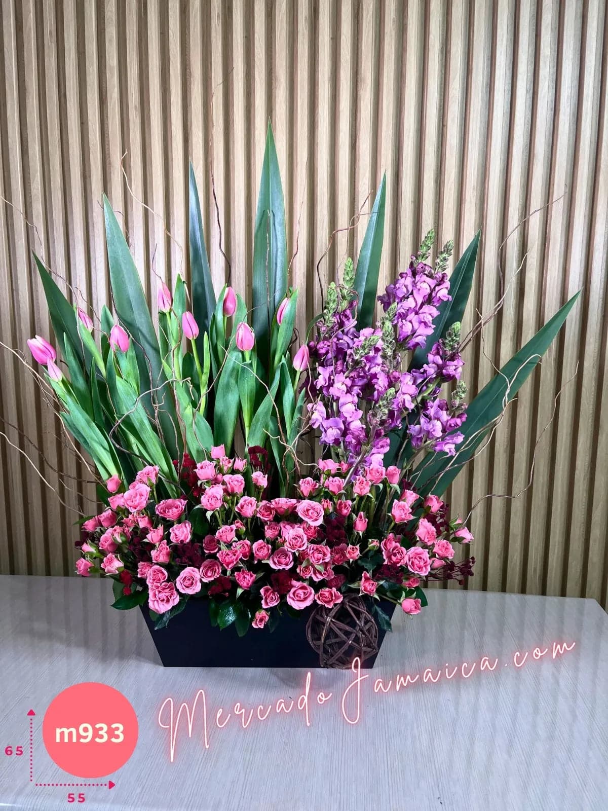 10 Tulipanes Rosas en Florero · CDMX a Domicilio