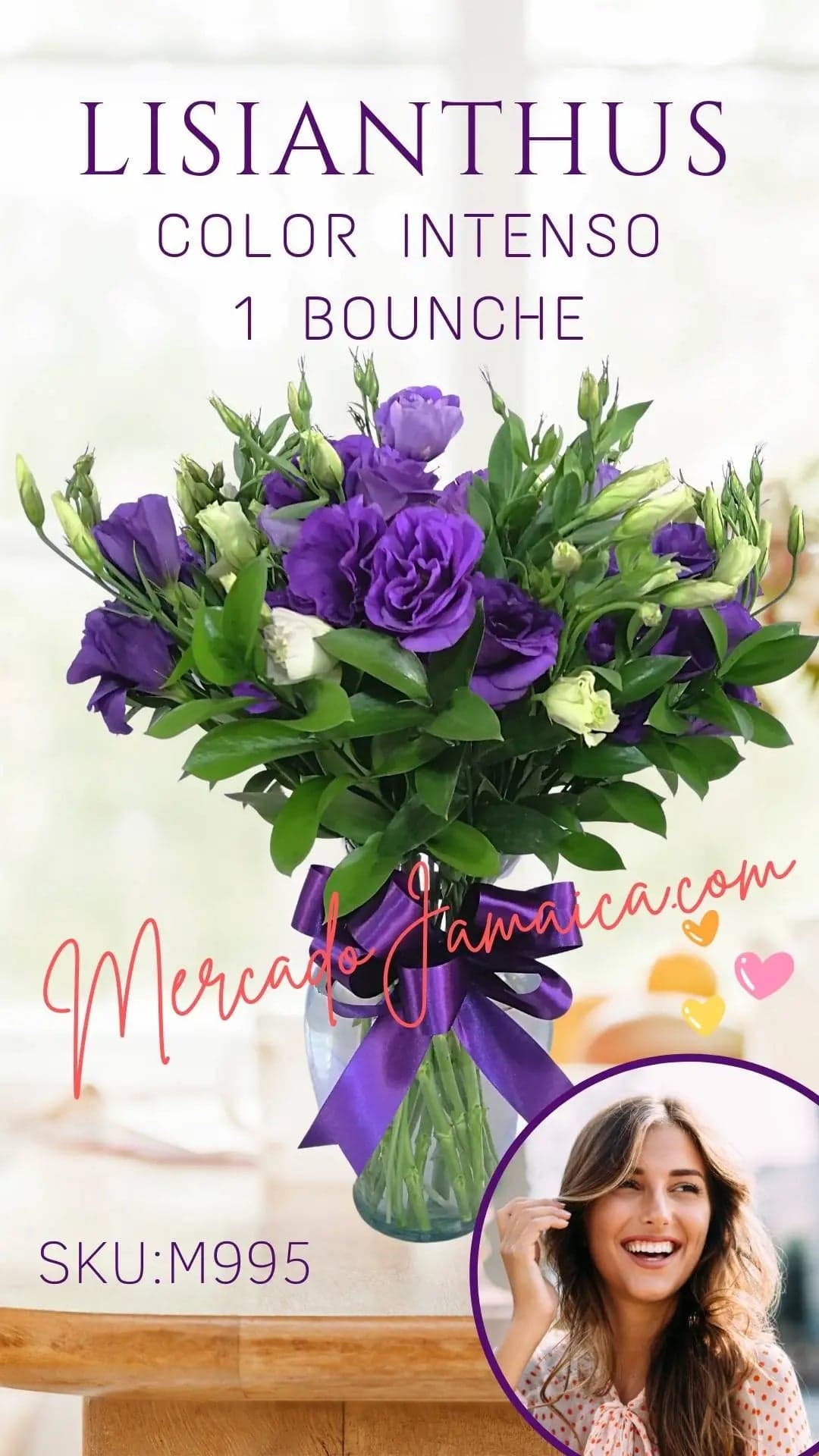 Arreglo Lisianthus Morado 1 Bounche en Jarrón CDMX