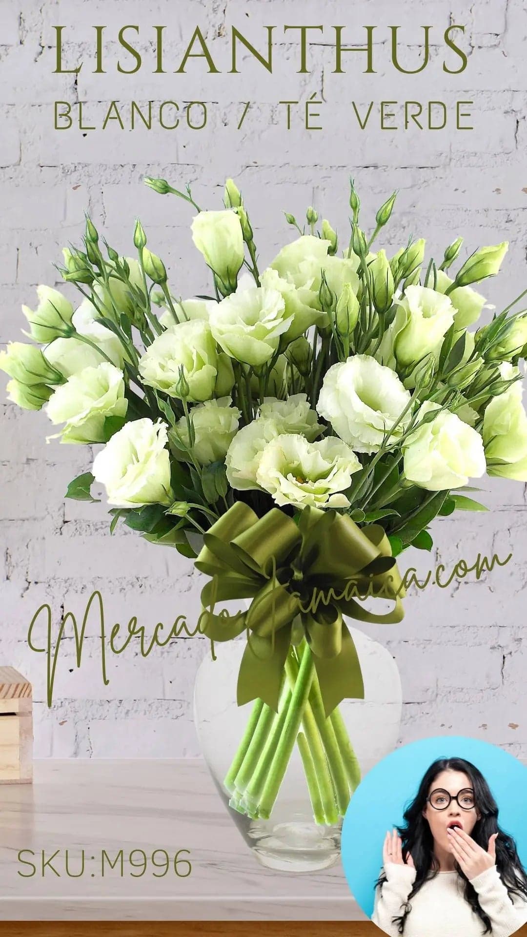 Arreglo 10 Lisianthus Blanco en Jarrón · CDMX
