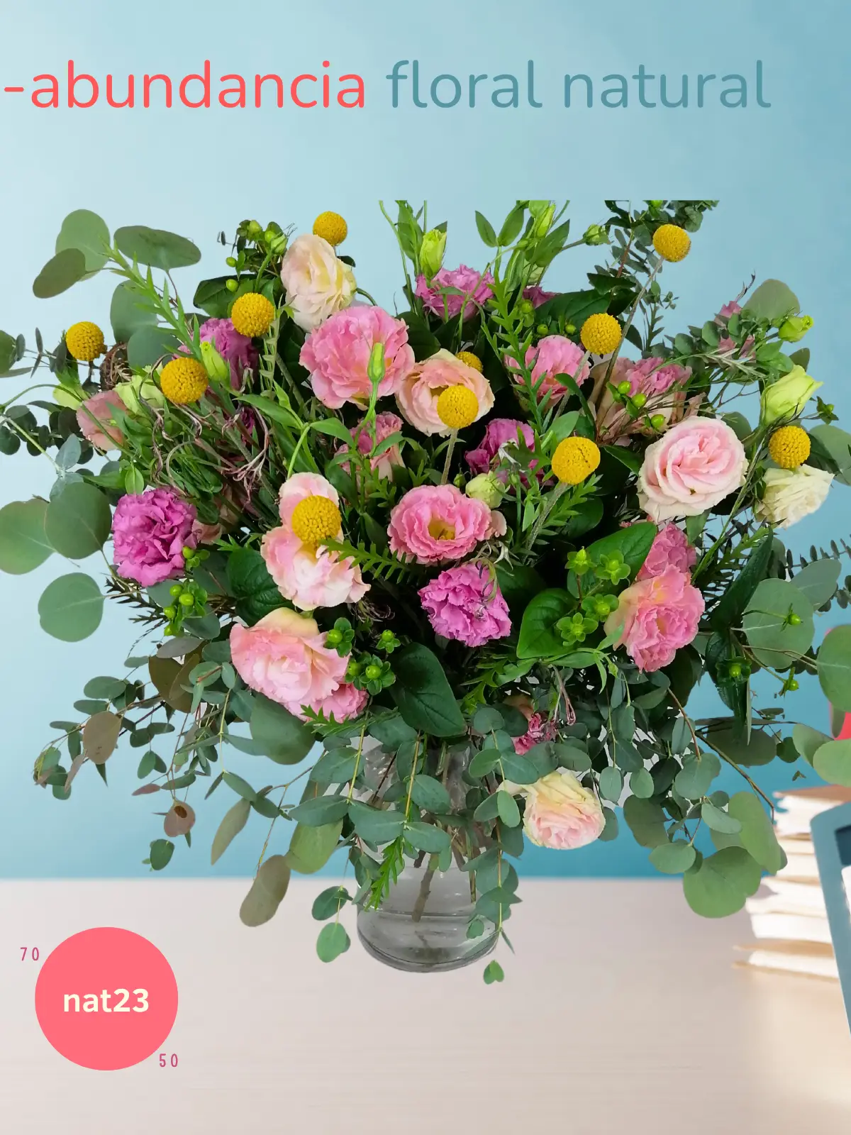 Arreglo Lisianthus y Craspedias en Florero CDMX
