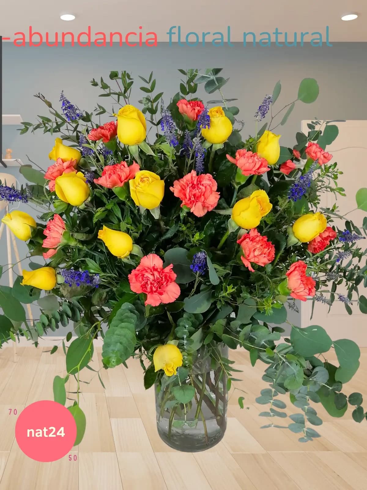 Arreglo 12 Rosas Amarillas y Claveles CDMX