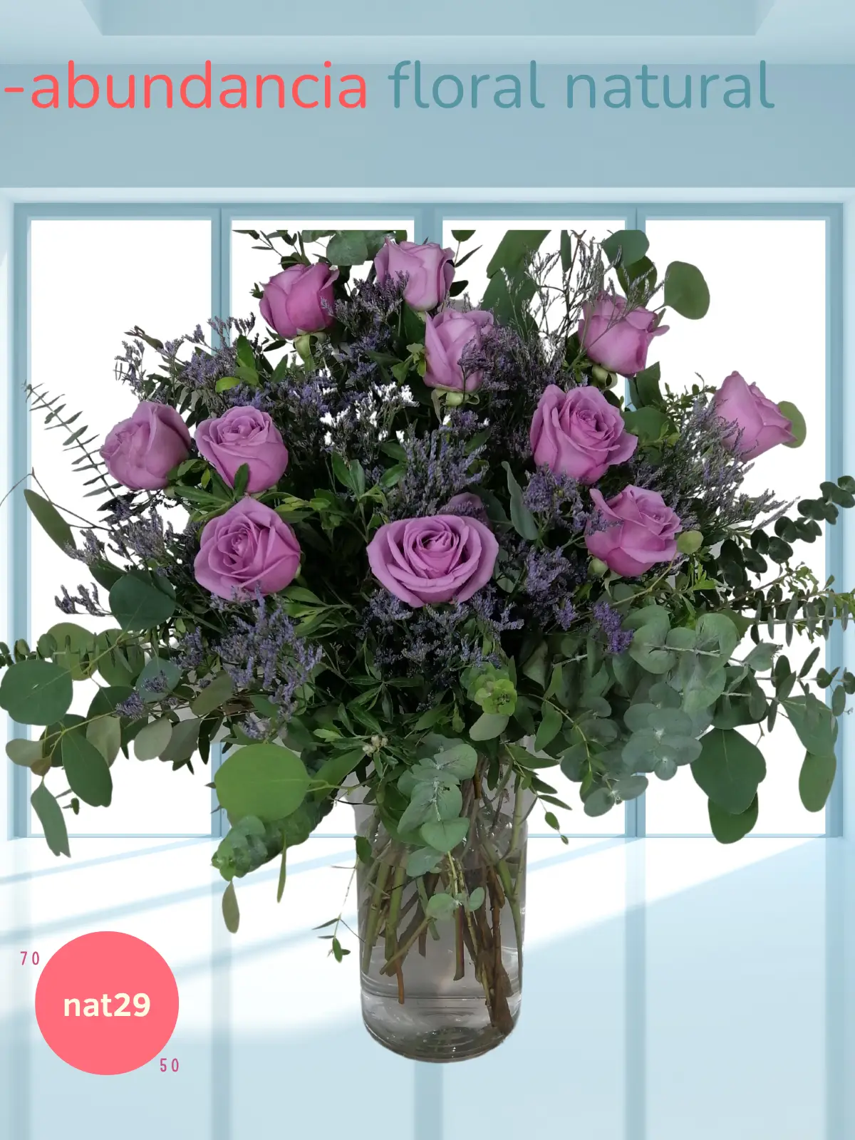 Arreglo 12 Rosas Lila en Florero · CDMX