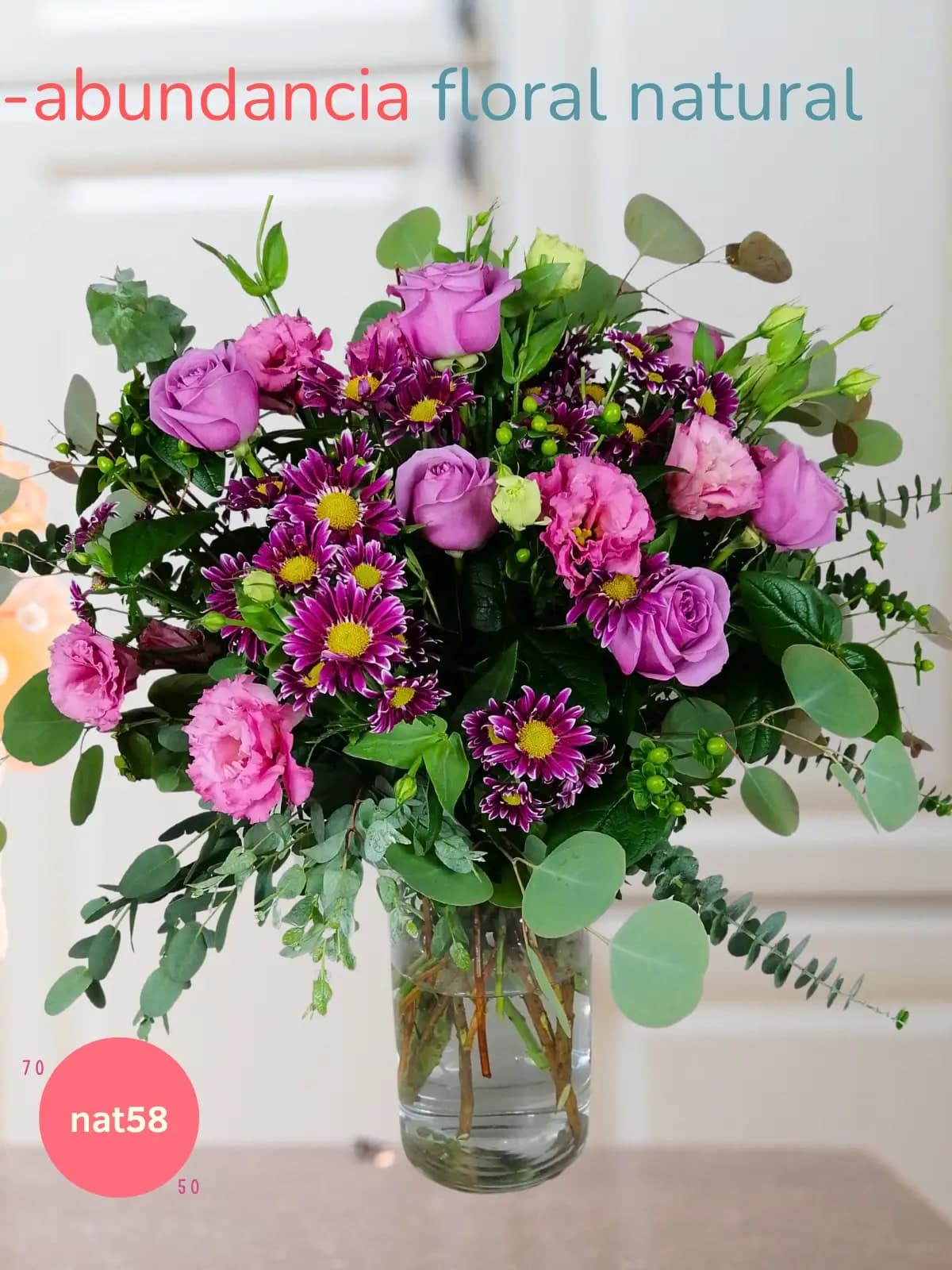Arreglo Rosas Lila, Lisianthus y Margaritas CDMX