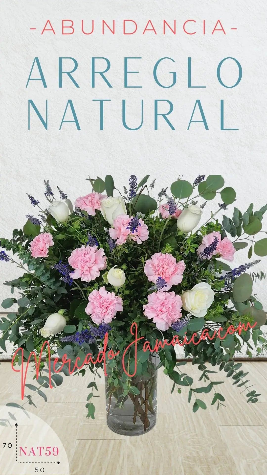 Rosas Blancas y Claveles con Lavanda CDMX