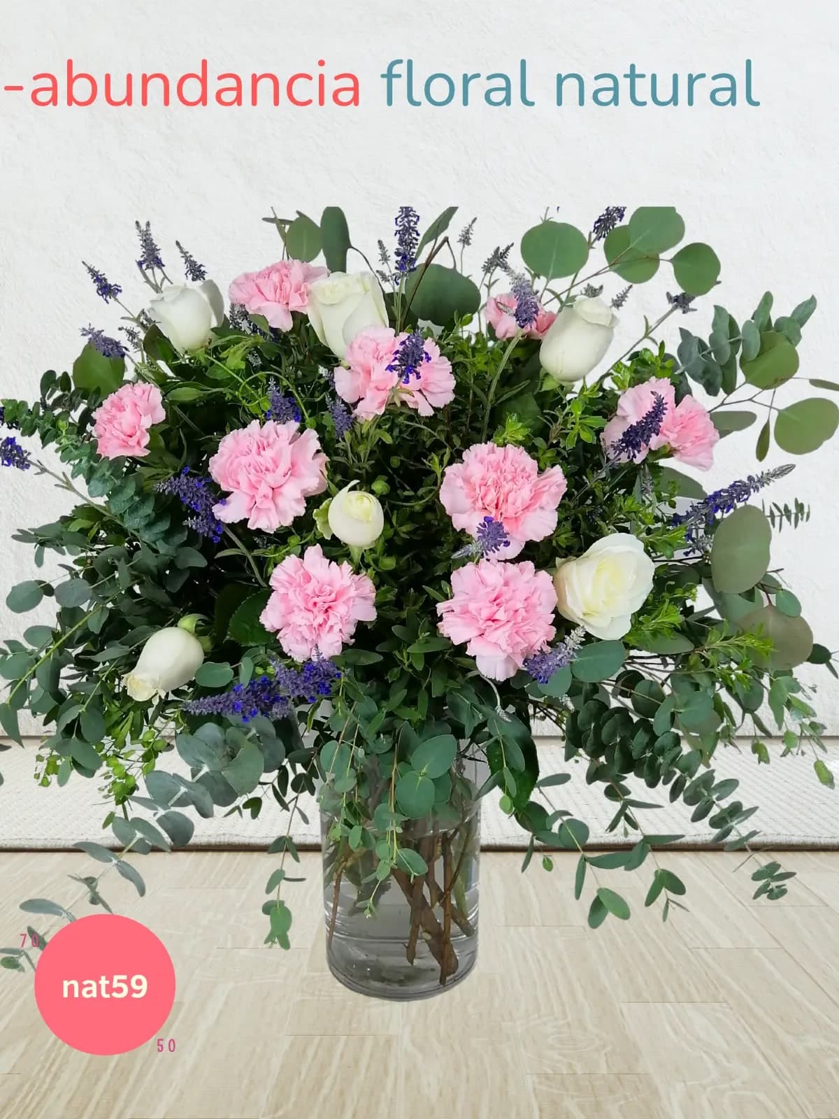 Rosas Blancas y Claveles con Lavanda CDMX