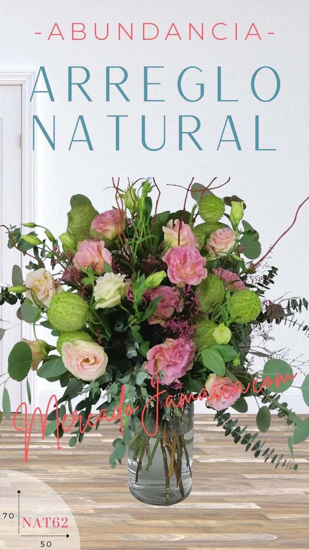 Arreglo Rosas, Lisianthus y Bombi en Florero CDMX