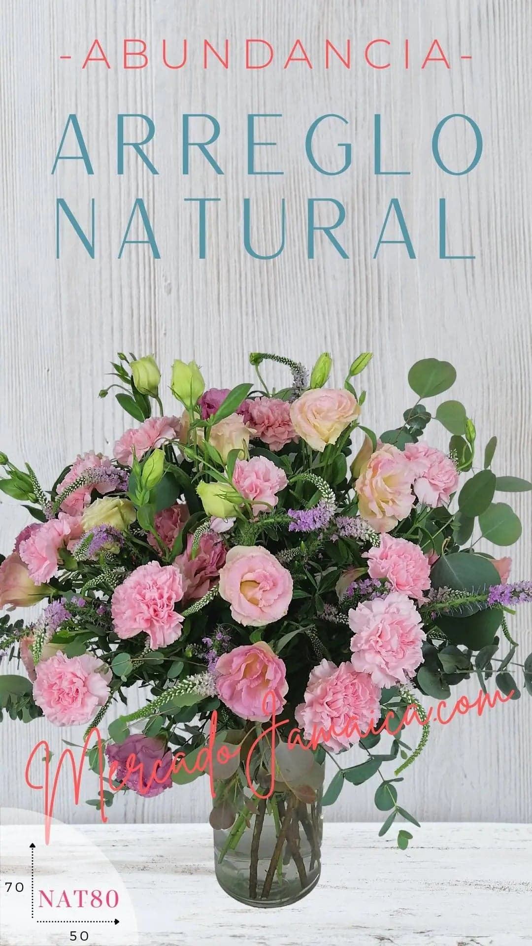 Arreglo con Lisianthus Rosa y Lila en Florero CDMX