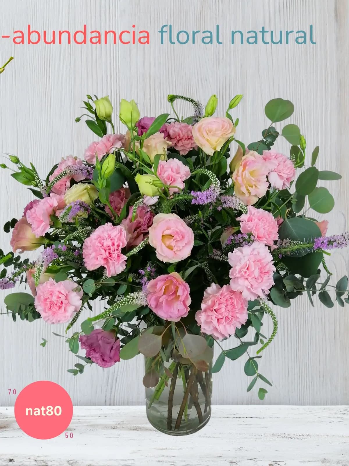Arreglo con Lisianthus Rosa y Lila en Florero CDMX