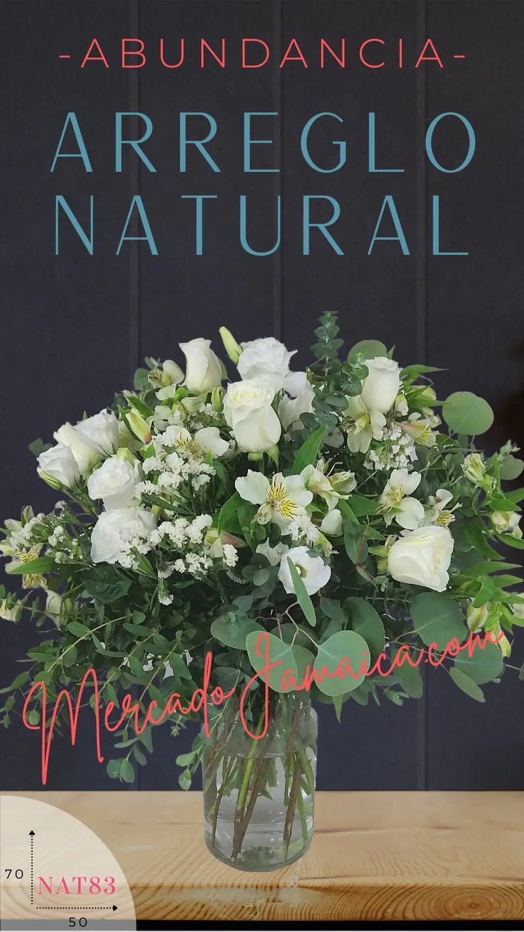 Arreglo 12 Rosas Blancas Encanto en Florero CDMX