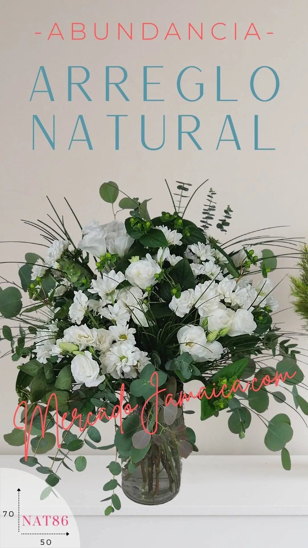 Arreglo Margaritas y Lisianthus en Florero CDMX