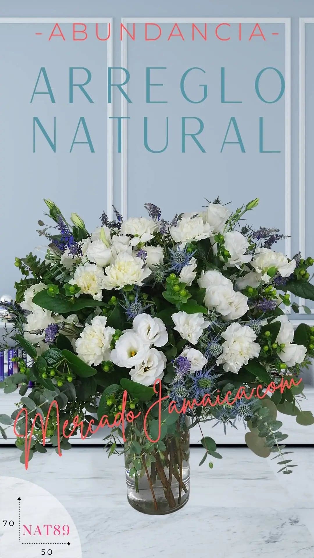 Arreglo Lisianthus y Claveles Blancos CDMX