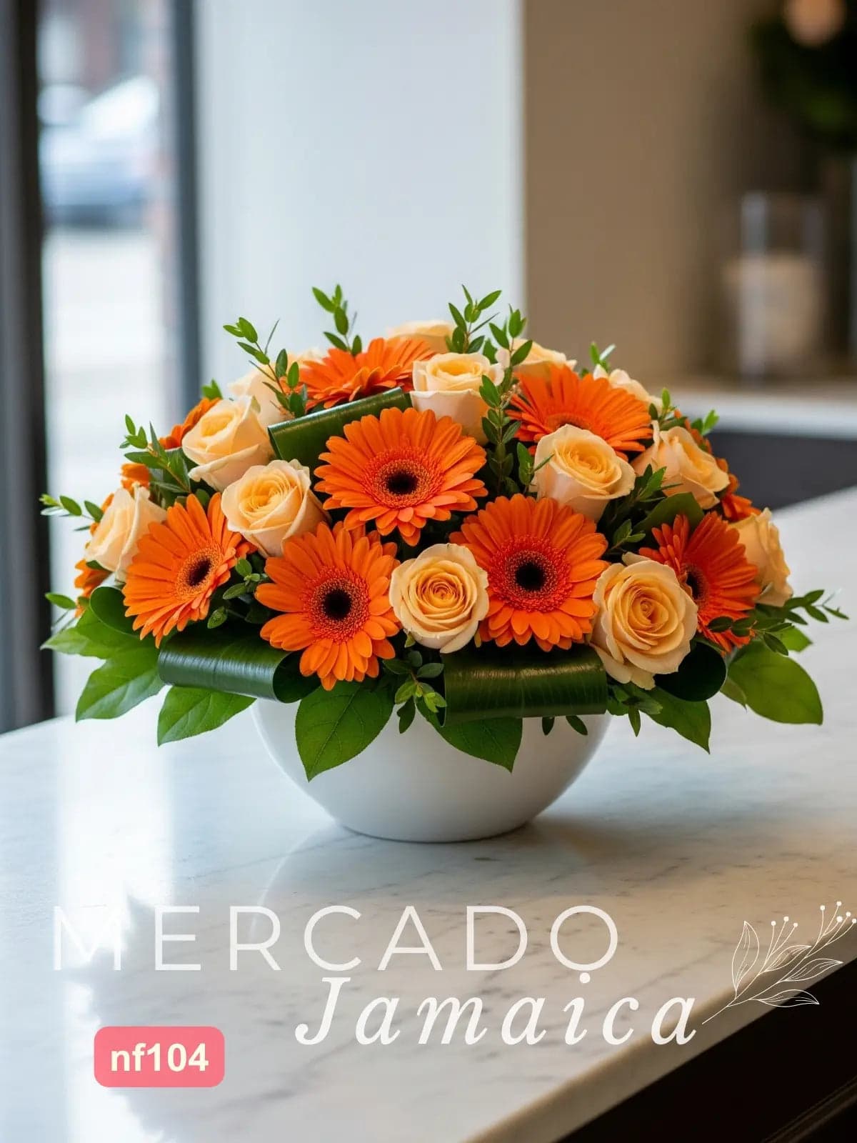 Ramo 10 Gerberas y 18 Rosas Naranja CDMX