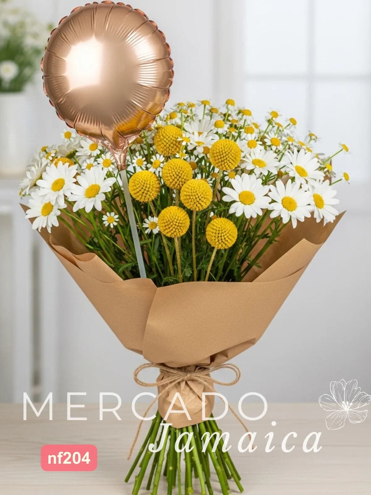Ramo Silvestre Margaritas y Craspedias CDMX