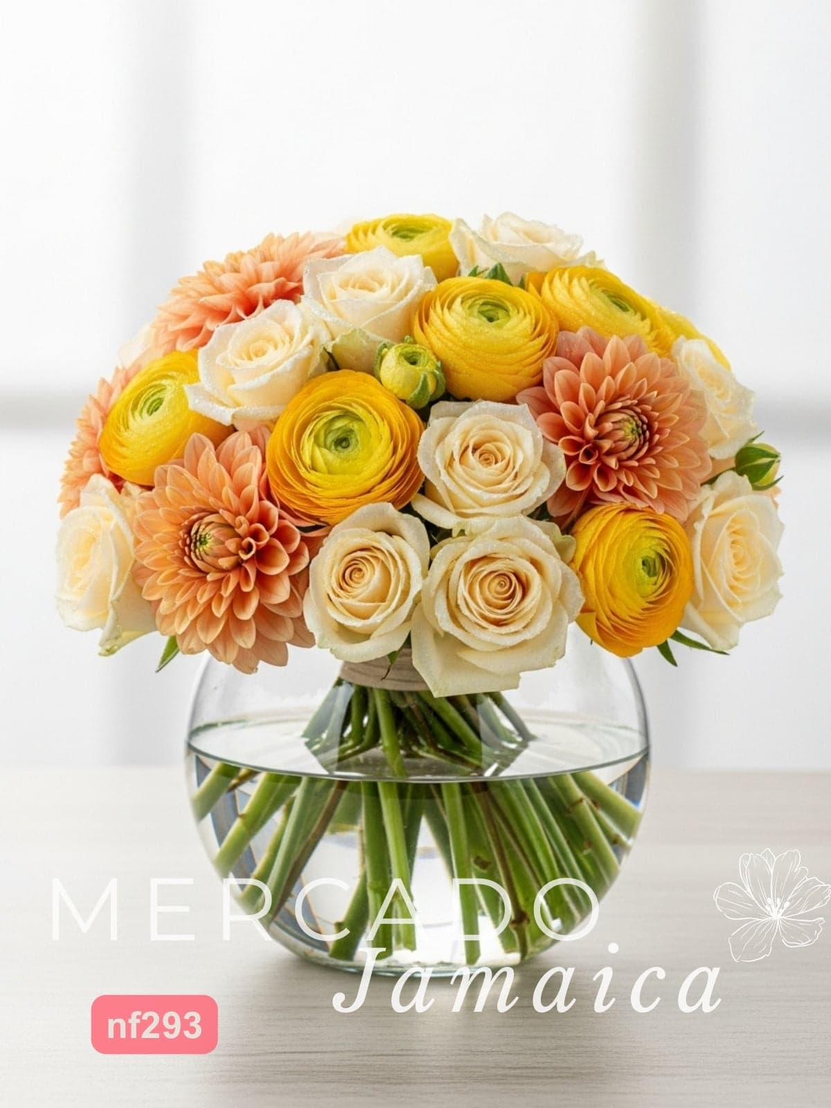 Arreglo Otoñal: 24 Rosas, Dahlias y Ranúnculos CDMX