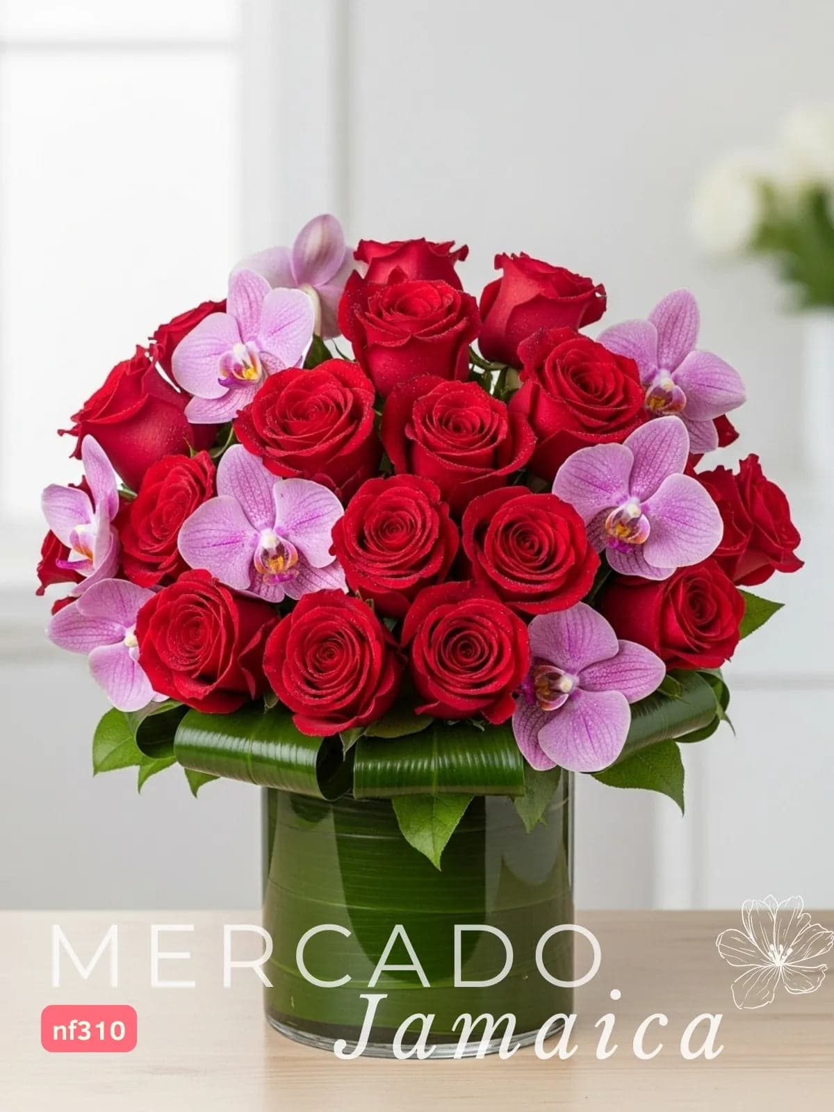 24 Rosas Rojas y Orquídeas Phalaenopsis CDMX