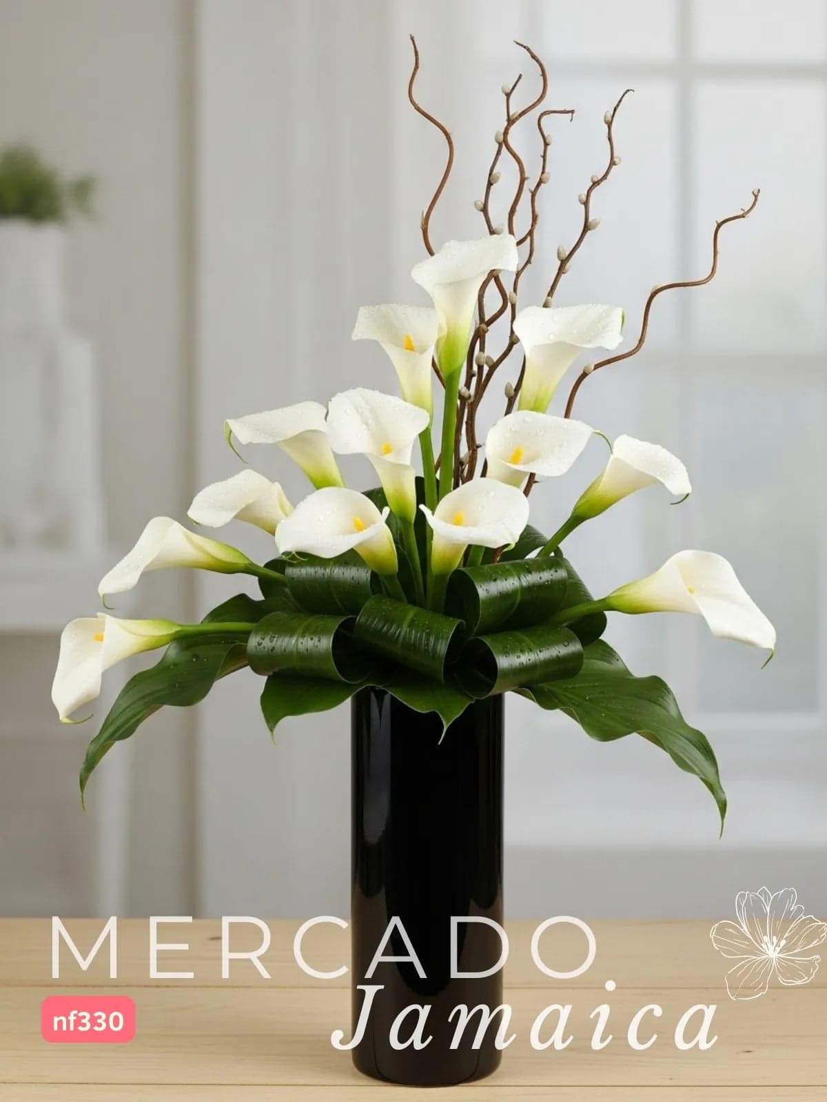 10 Callas Blancas con Curly | Arreglo CDMX