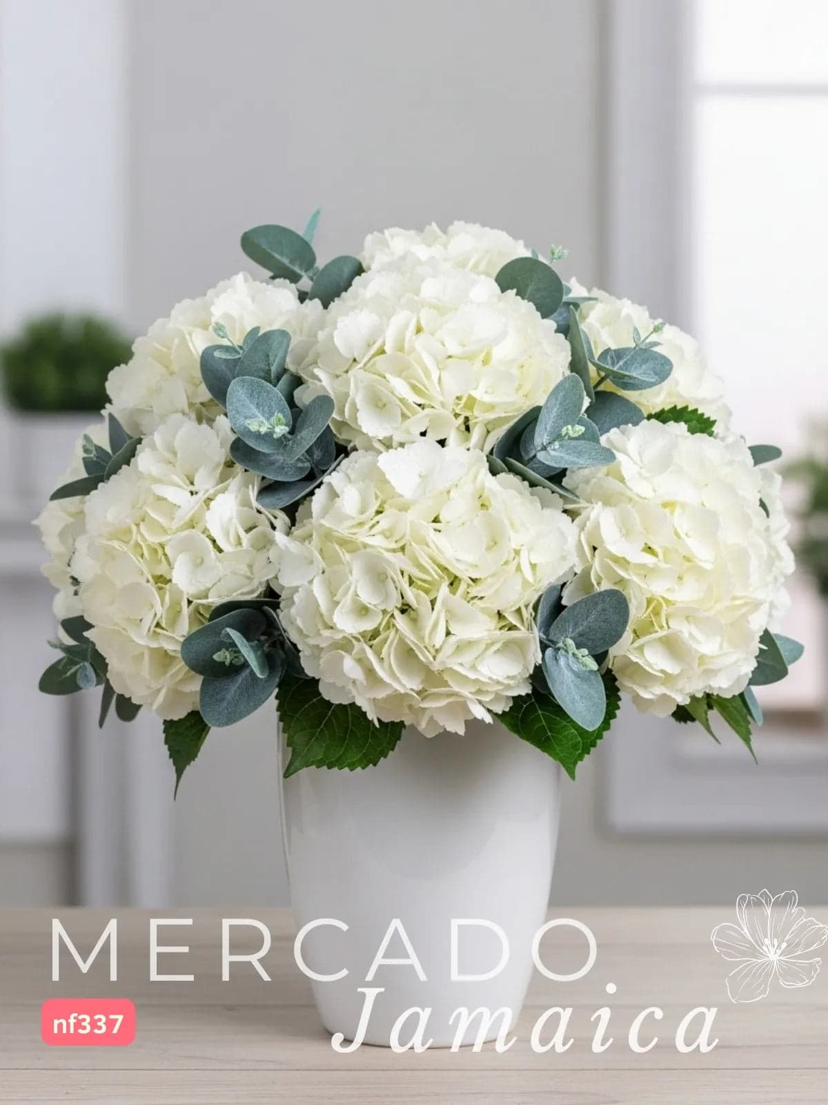 Arreglo de Hortensias Blancas en Bowl | CDMX