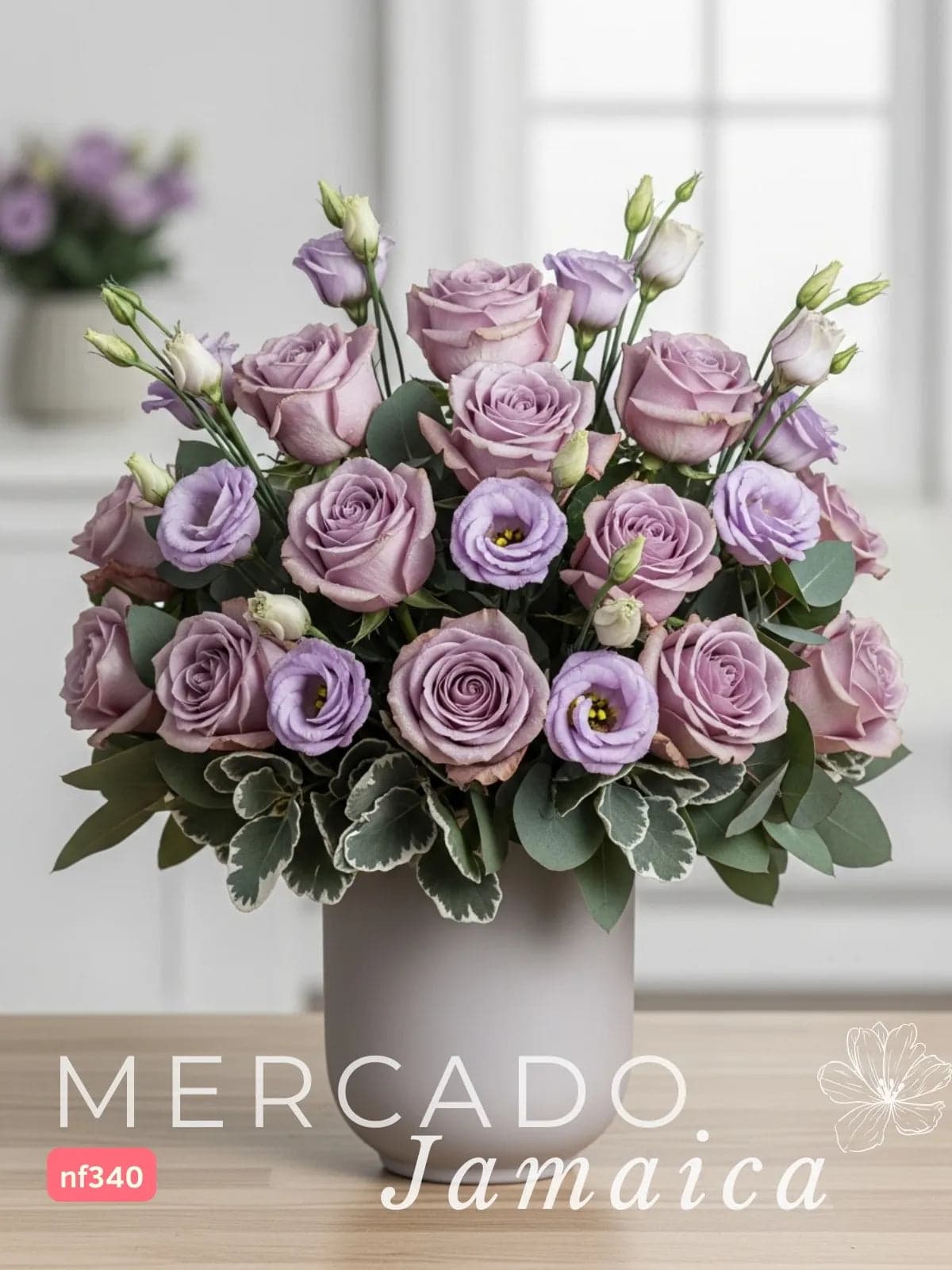24 Rosas Amnesia y Lisianthus Lila – CDMX