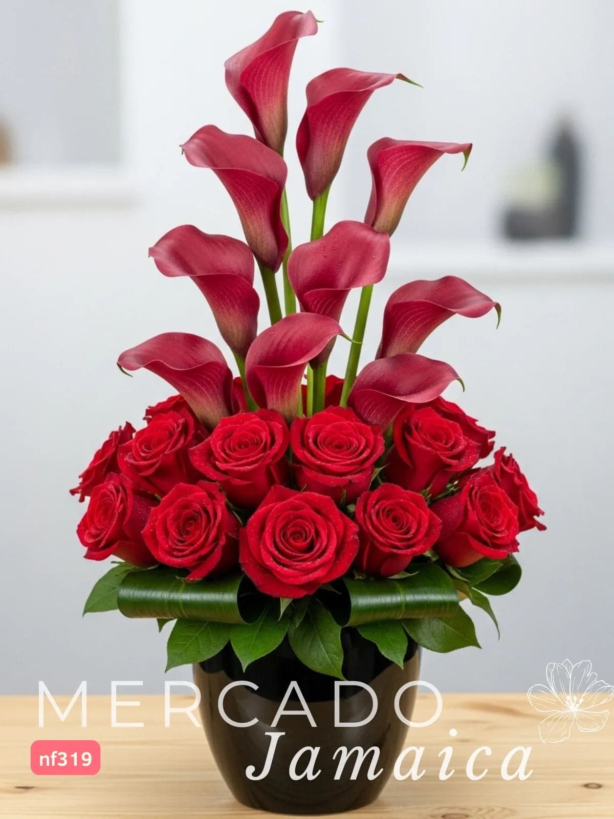 24 Rosas Rojas y 10 Callas Fuchsia CDMX