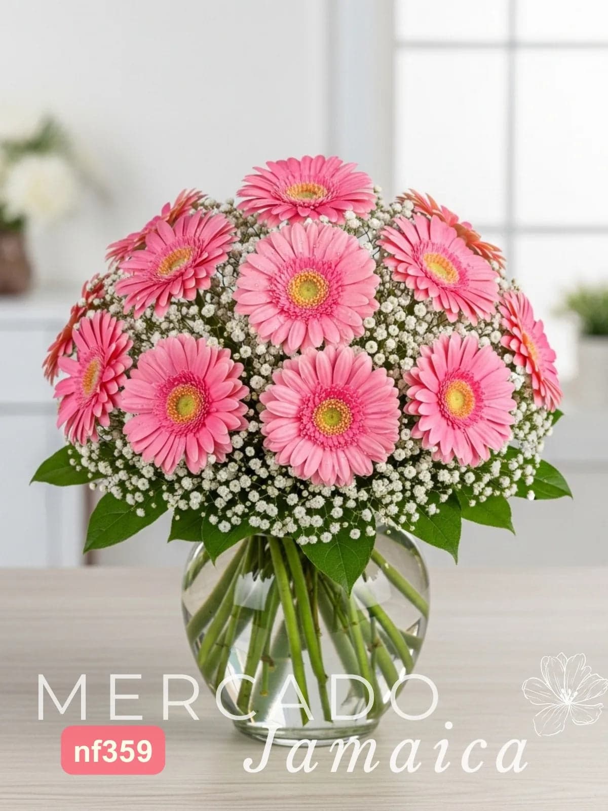 20 Gerberas Rosa en Jarrón a Domicilio CDMX