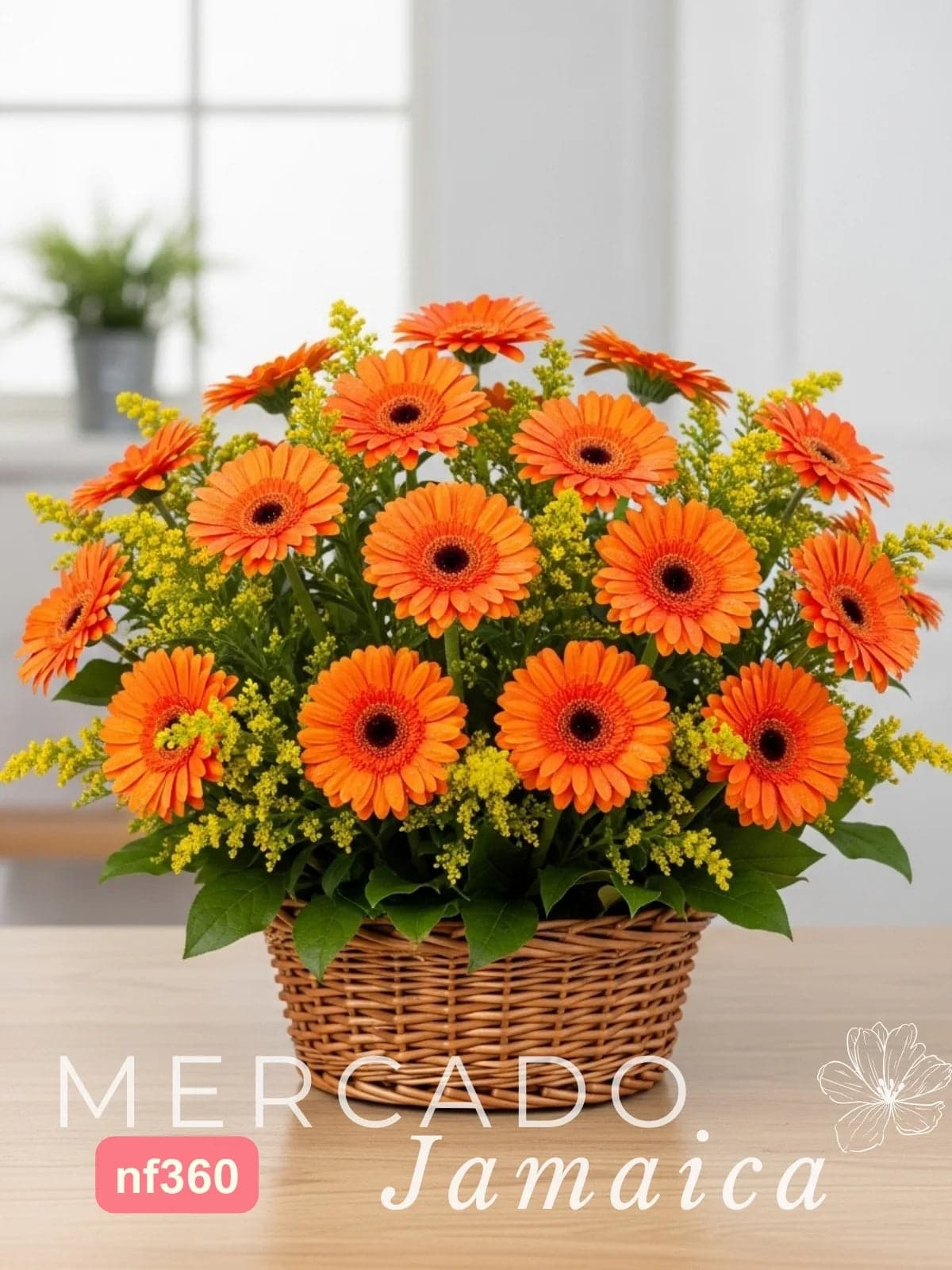 Canasta 20 Gerberas Naranja a Domicilio CDMX