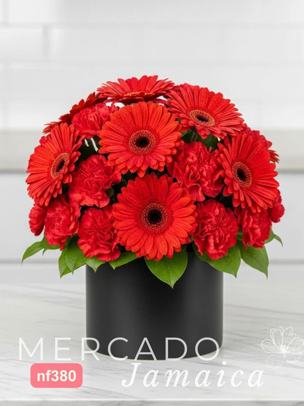 10 Gerberas y Claveles Rojos en Caja · CDMX