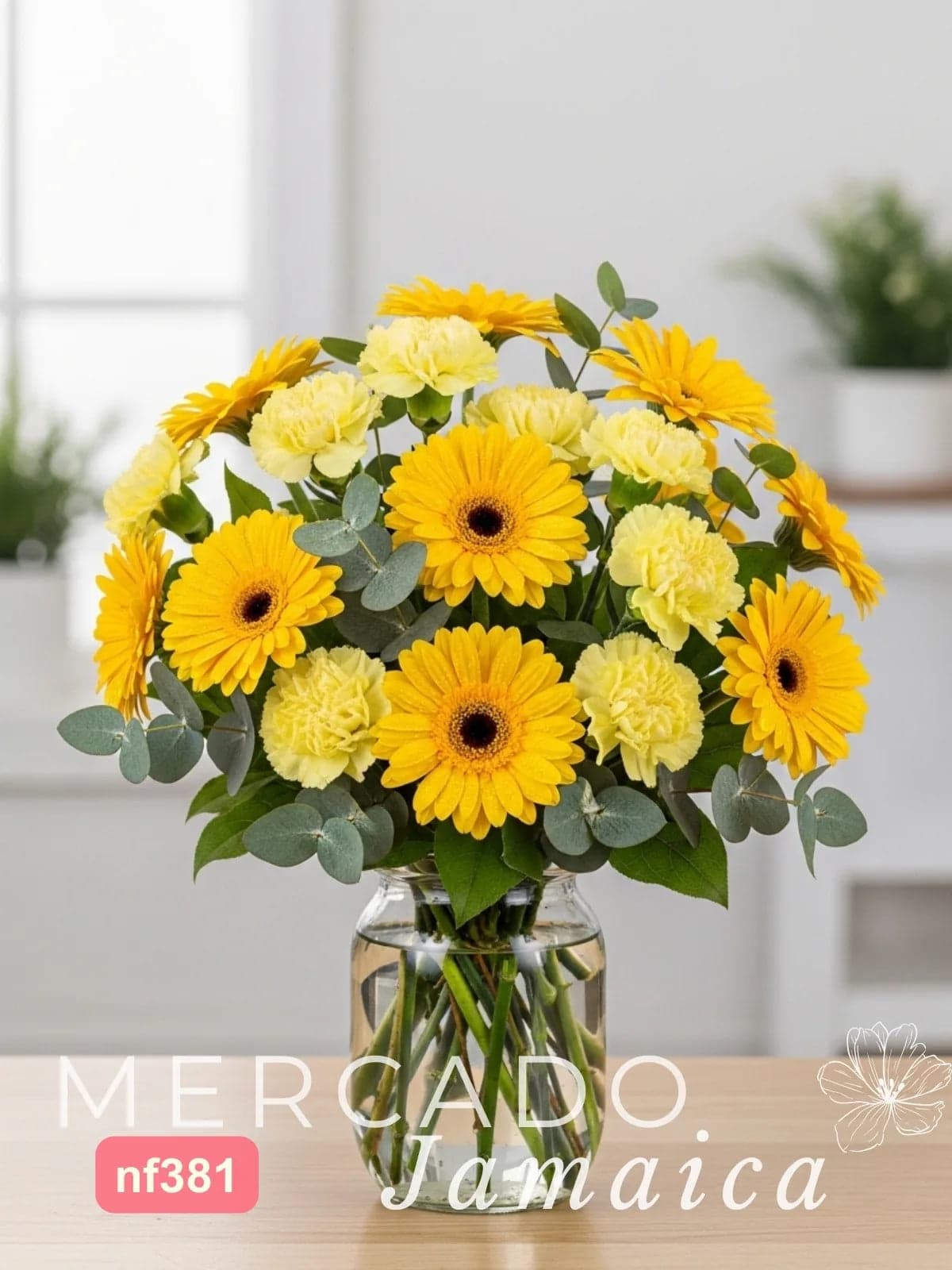 Arreglo Amarillo: 10 Gerberas y 10 Claveles CDMX