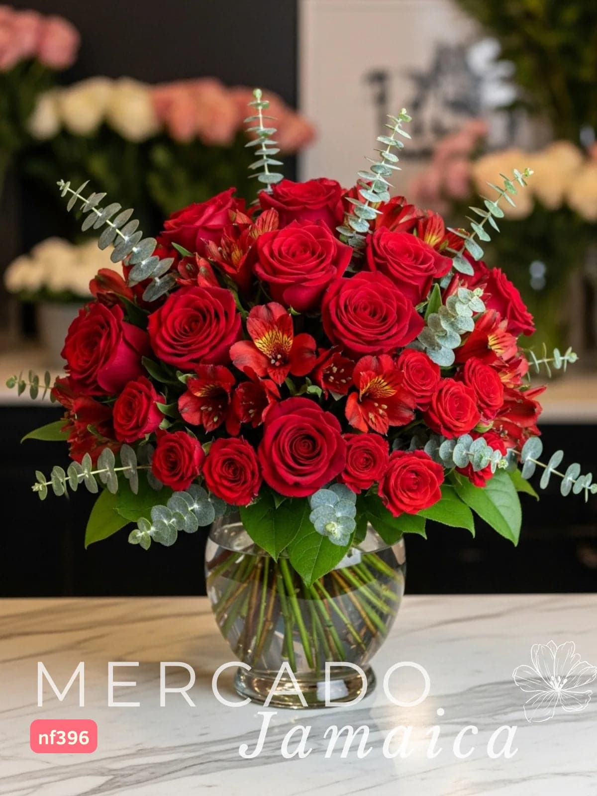 Arreglo 24 Rosas y Alstroemerias Rojas CDMX
