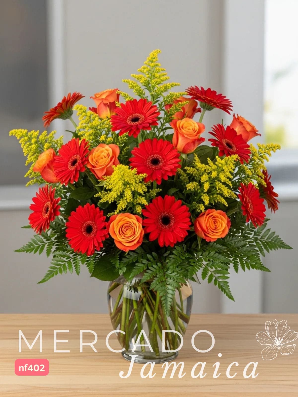 Arreglo 10 Gerberas y 18 Rosas Naranja CDMX