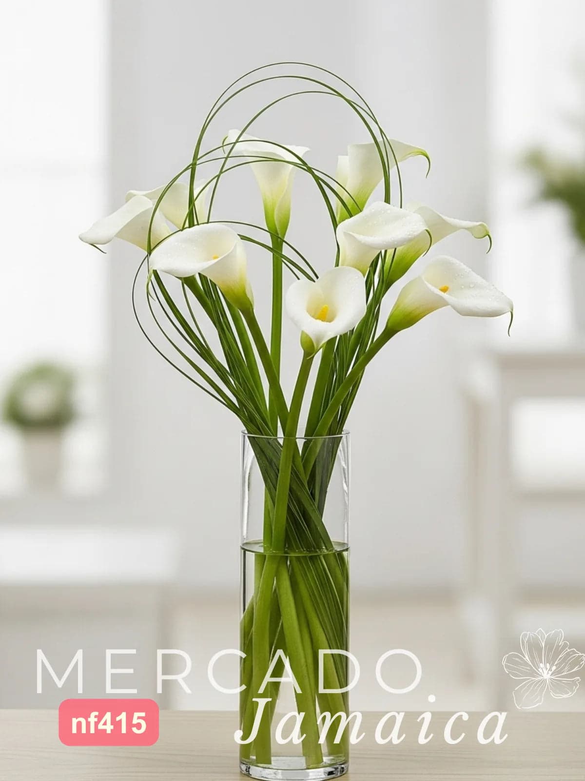 10 Callas Blancas en Florero | CDMX a Domicilio
