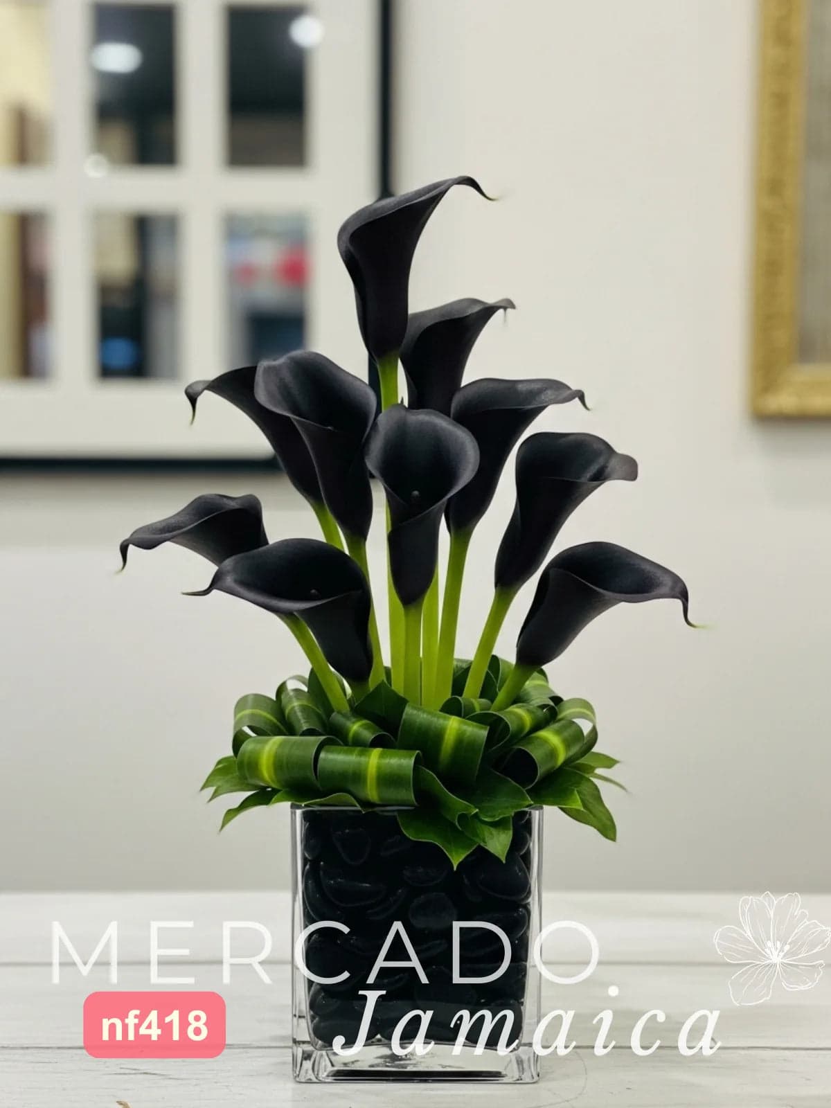 10 Callas Negras en Base Cristal · CDMX a domicilio