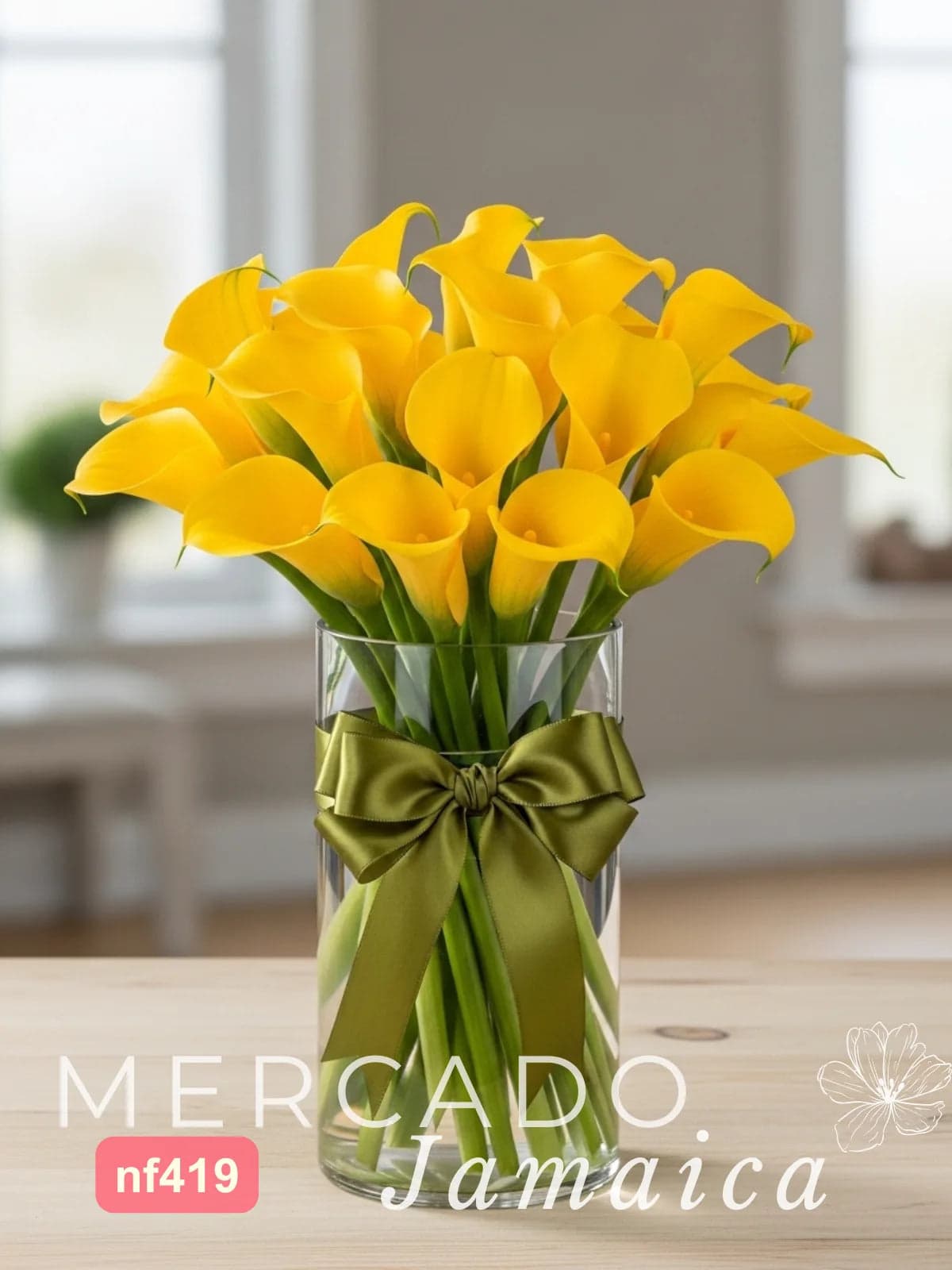 20 Callas Amarillas en Florero | CDMX