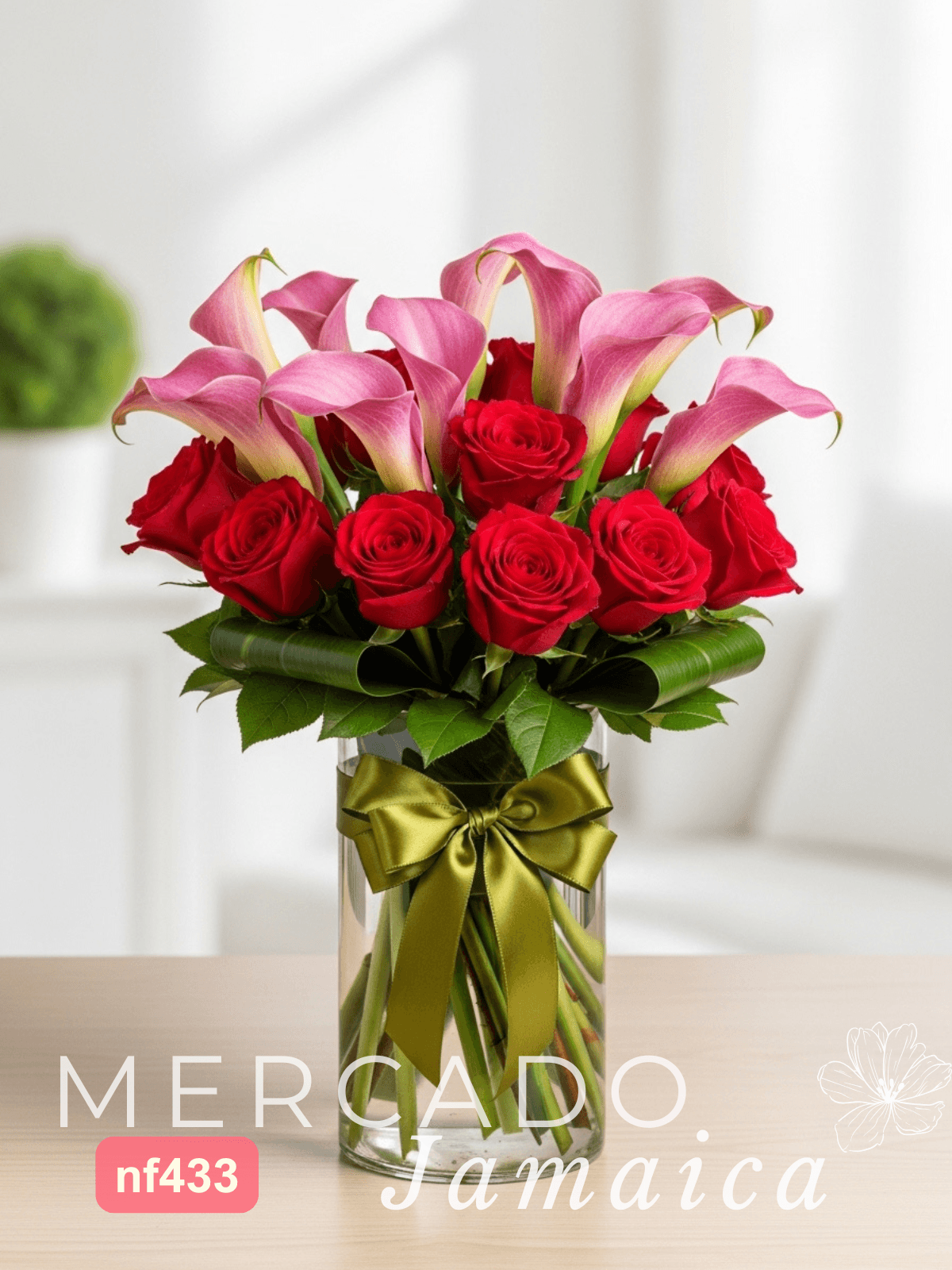 Corazón Callas Rosas y Rosas Rojas a Domicilio CDMX