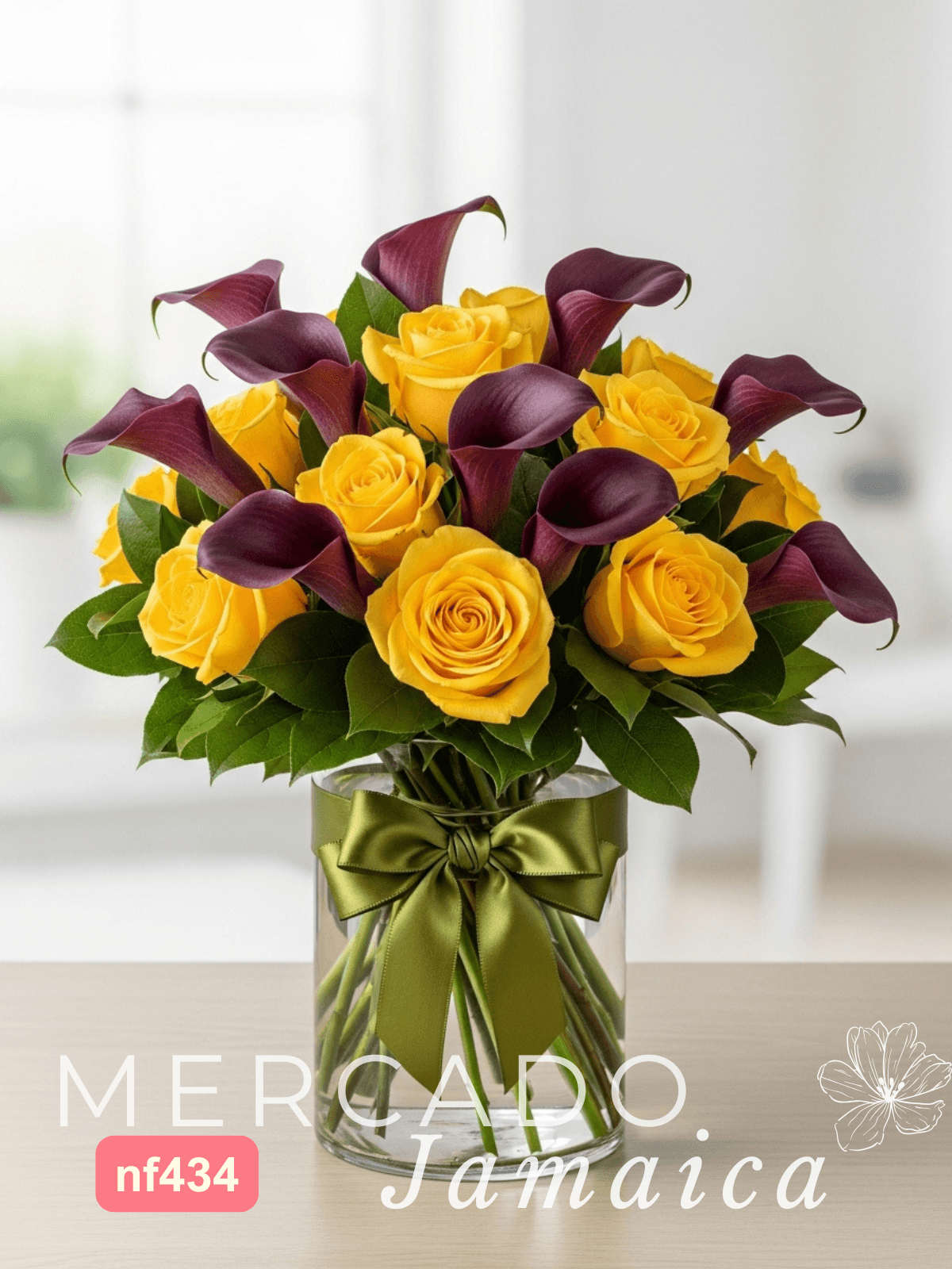 10 Callas Moradas y 15 Rosas Amarillas CDMX